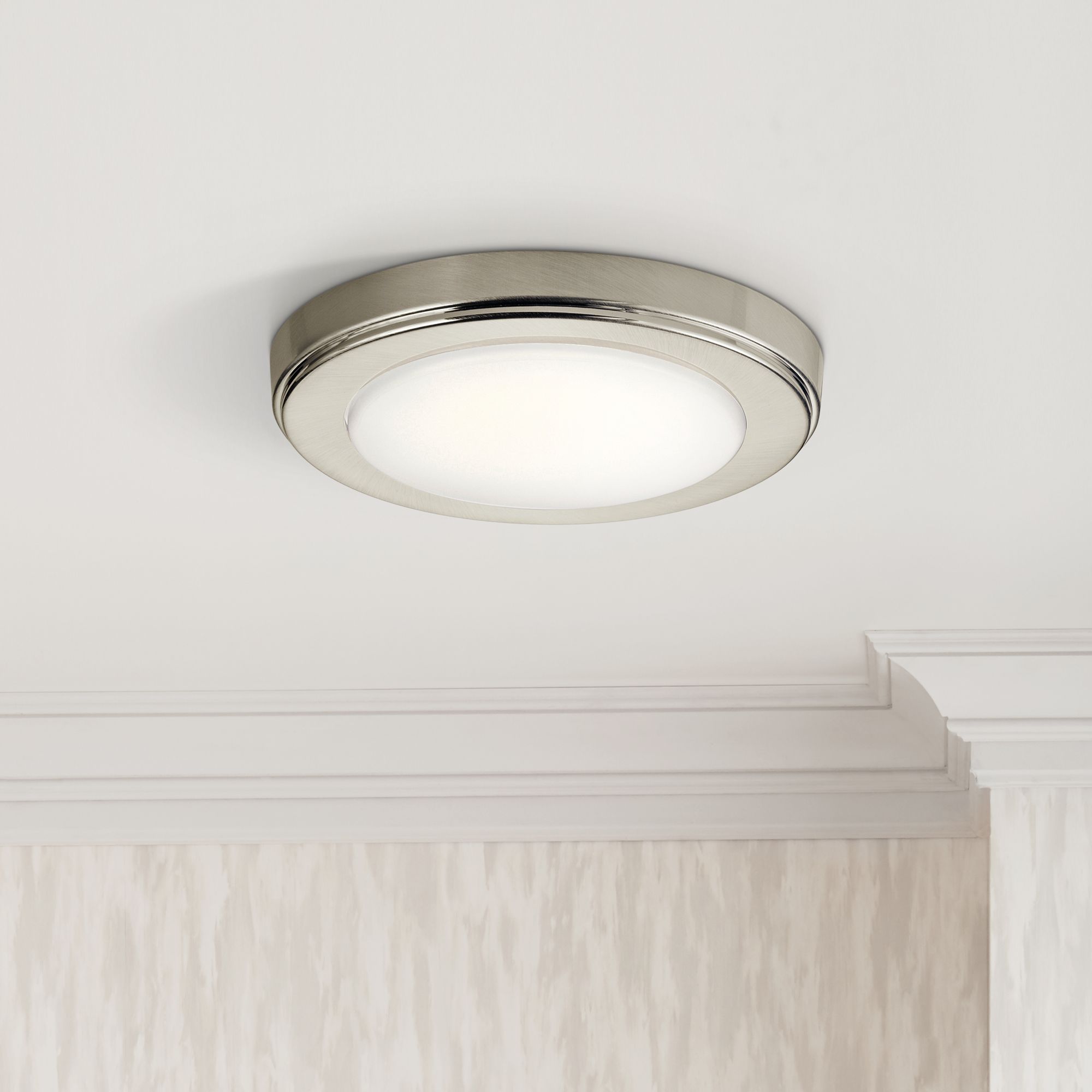 Kichler Zeo 7"W Round Brushed Nickel 4000K LED Ceiling Light