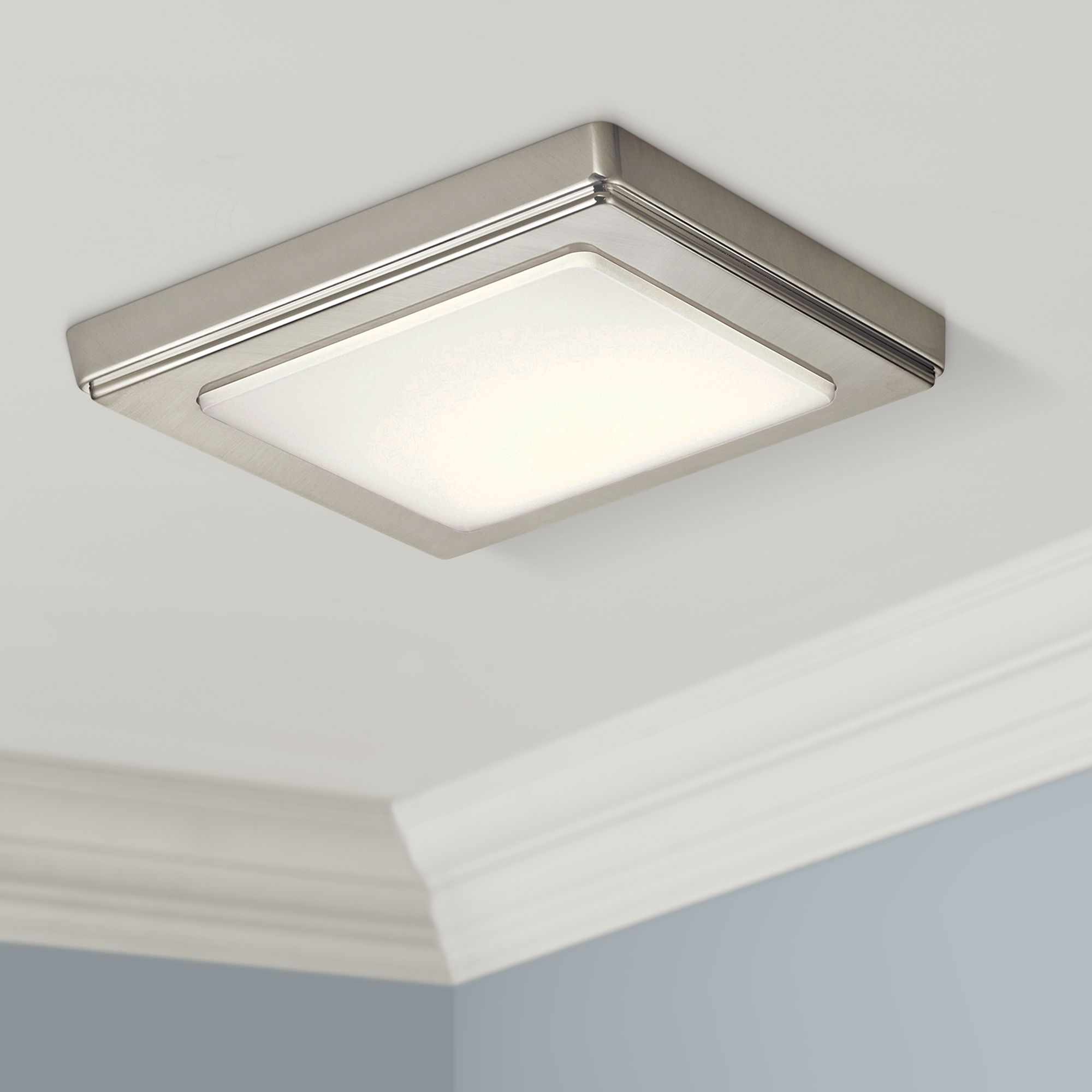 Zeo 7" Wide Square Brushed Nickel 4000K LED Ceiling Light