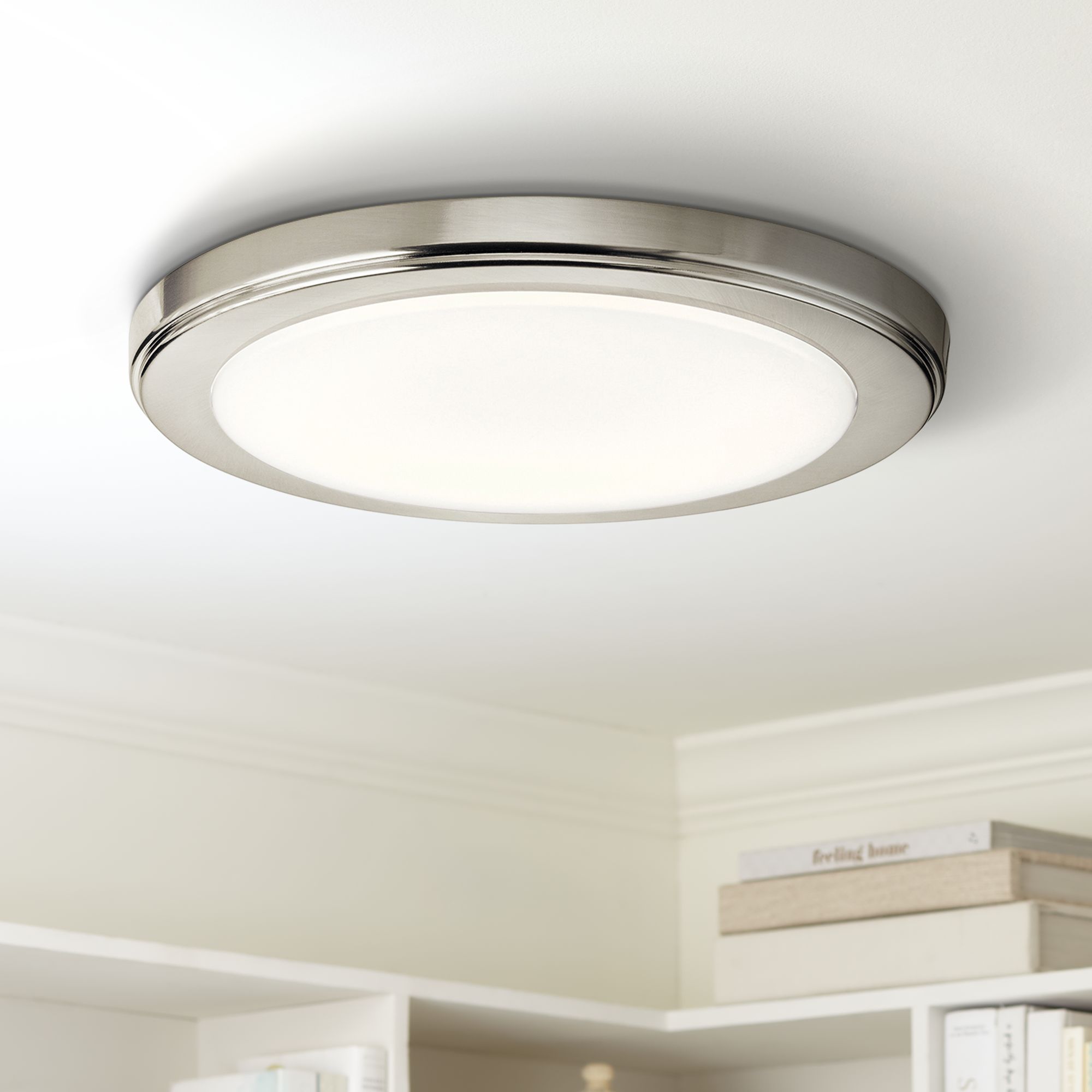Zeo 10" Wide Round Brushed Nickel 4000K LED Ceiling Light