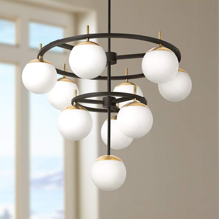Alluria 30 W Weathered Black And Gold, George Kovacs Alluria Chandelier