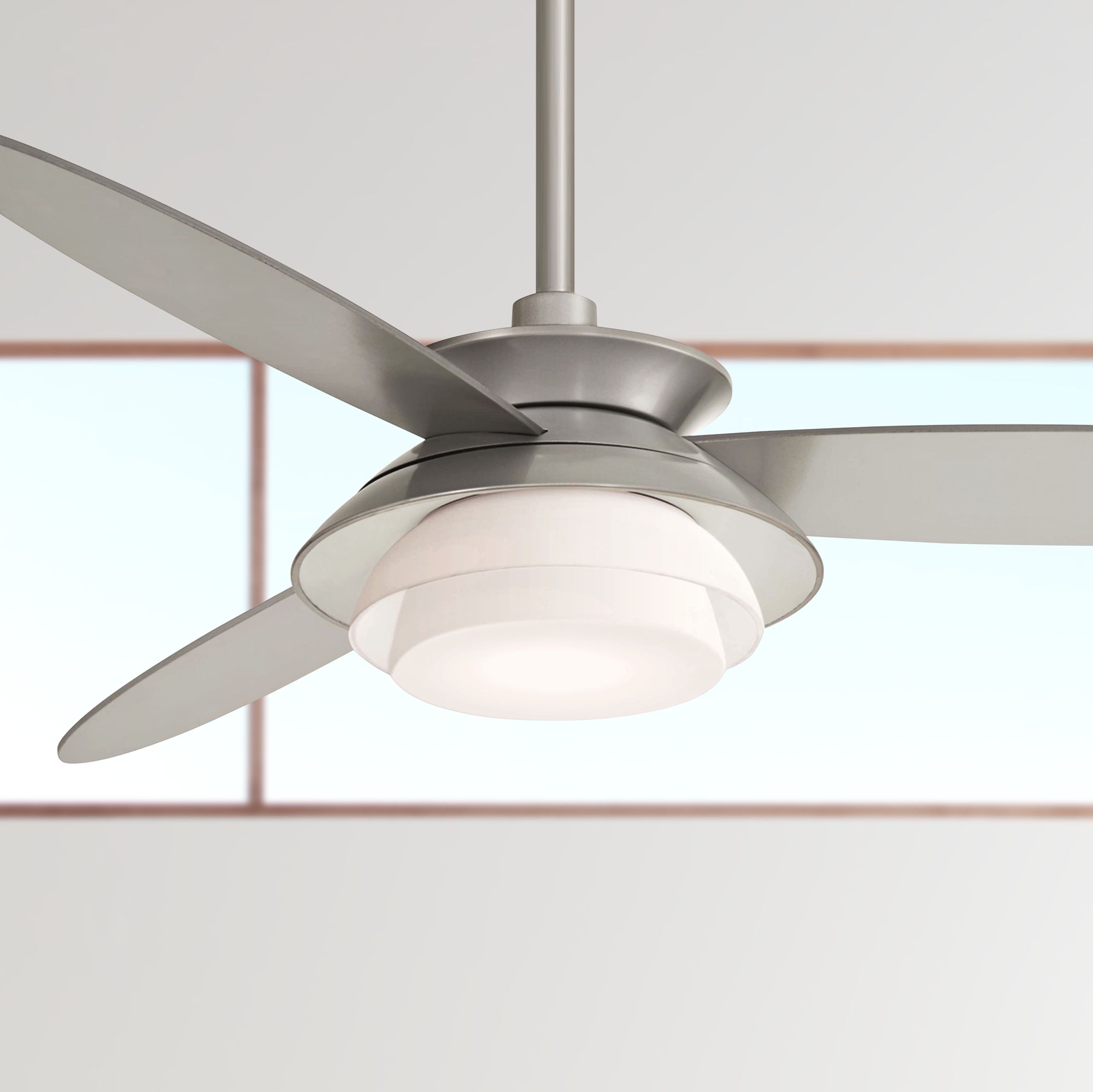 56 Minka Aire Stack Silver Dimmable Led Ceiling Fan