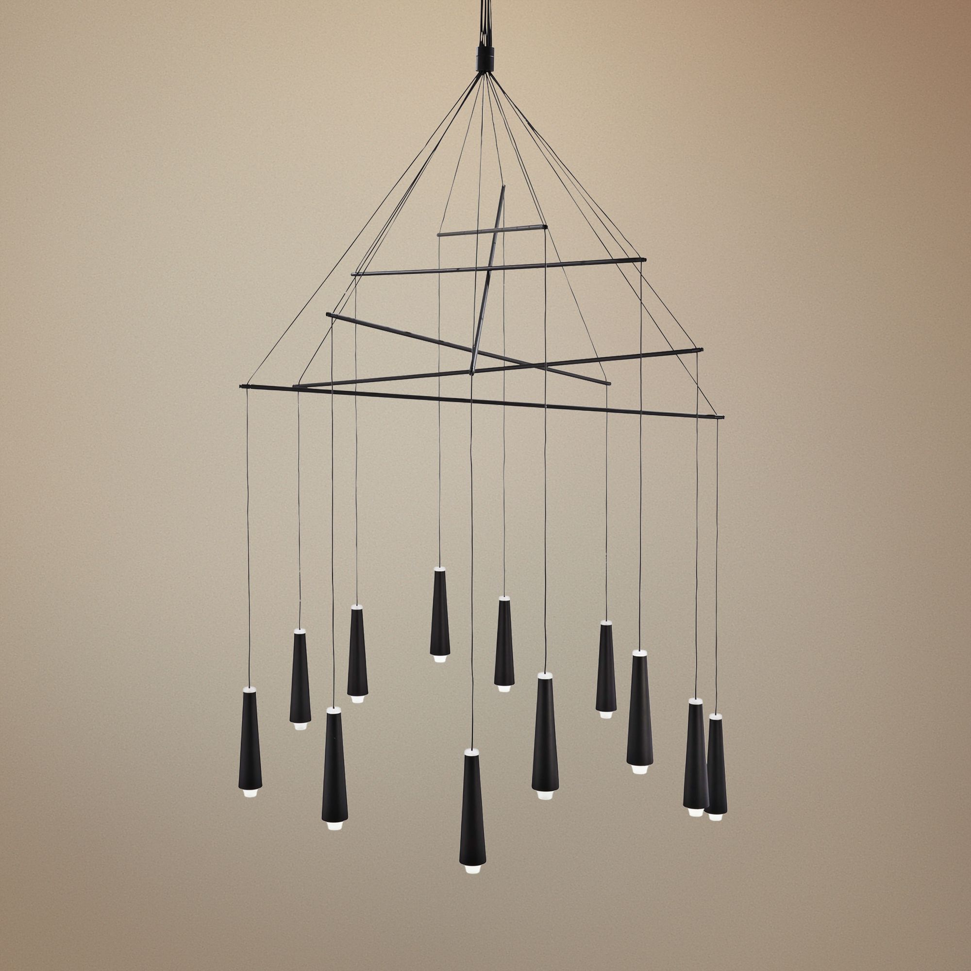 George Kovacs Ganbare 29 1/2"W Black LED 12-Light Pendant