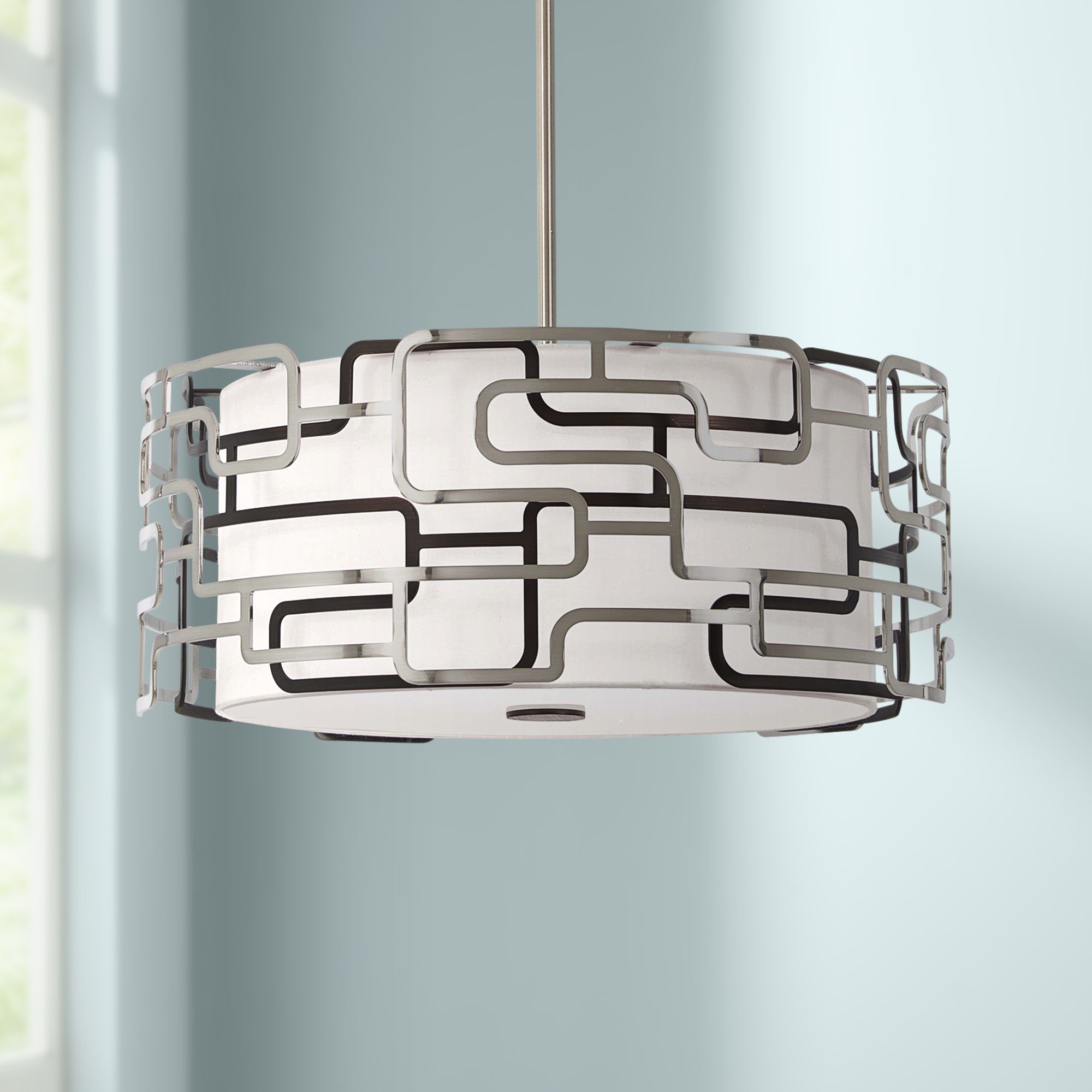 Alecia's Tiers 20" Wide Nickel and Bronze LED Pendant Light