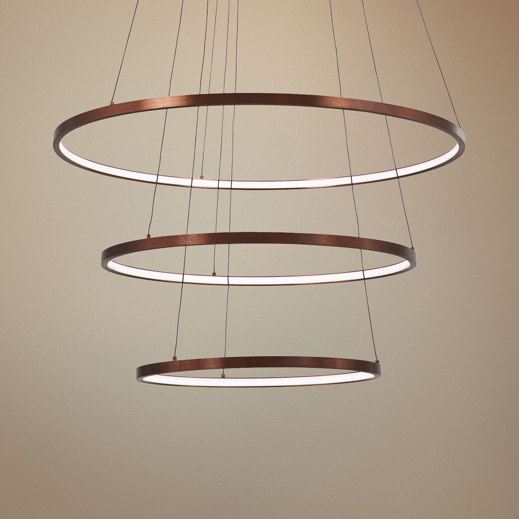 Full Orbit 31 1/2" Wide Satin Bronze 3-Light LED Pendant