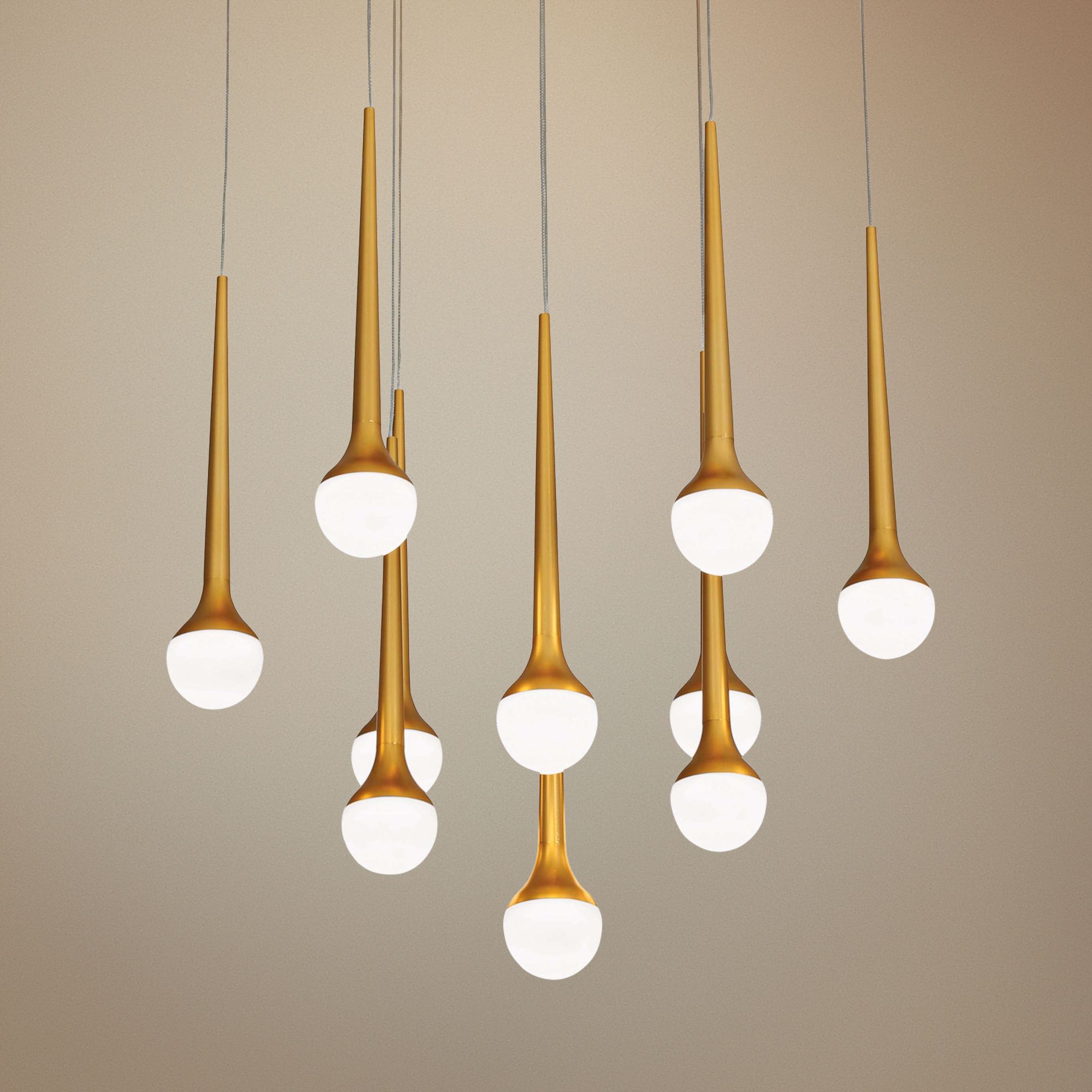 Honey Drip 22" Wide Sunset Gold LED Multi Light Pendant