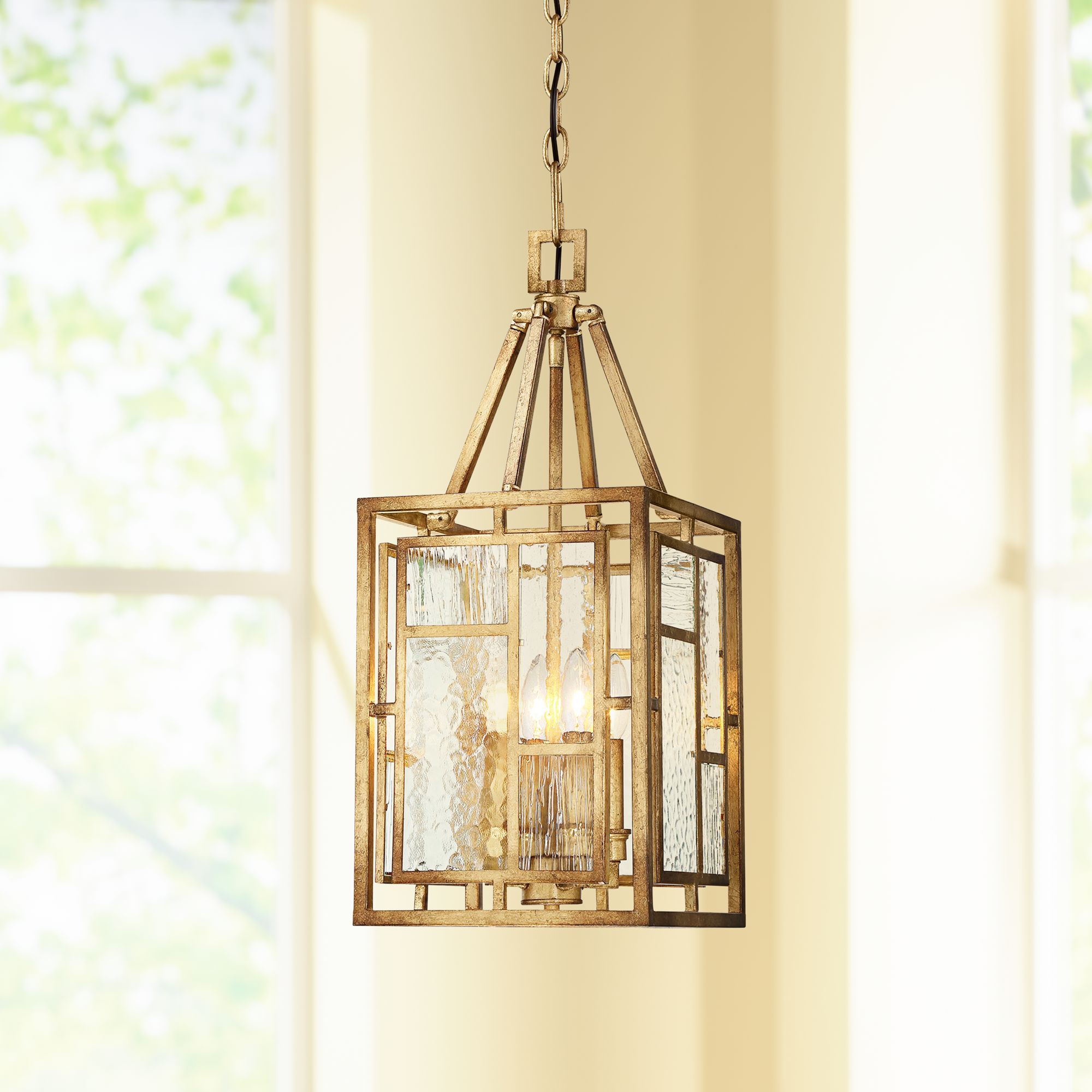 Edgemont Park 10"W 4-Light Pandora Gold Leaf Mini Pendant