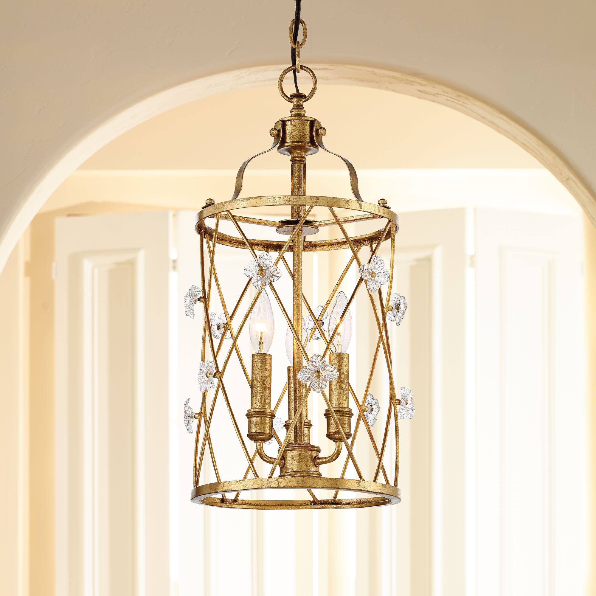 Victoria Park 11 1/4" Wide 3-Light Elara Gold Mini Pendant