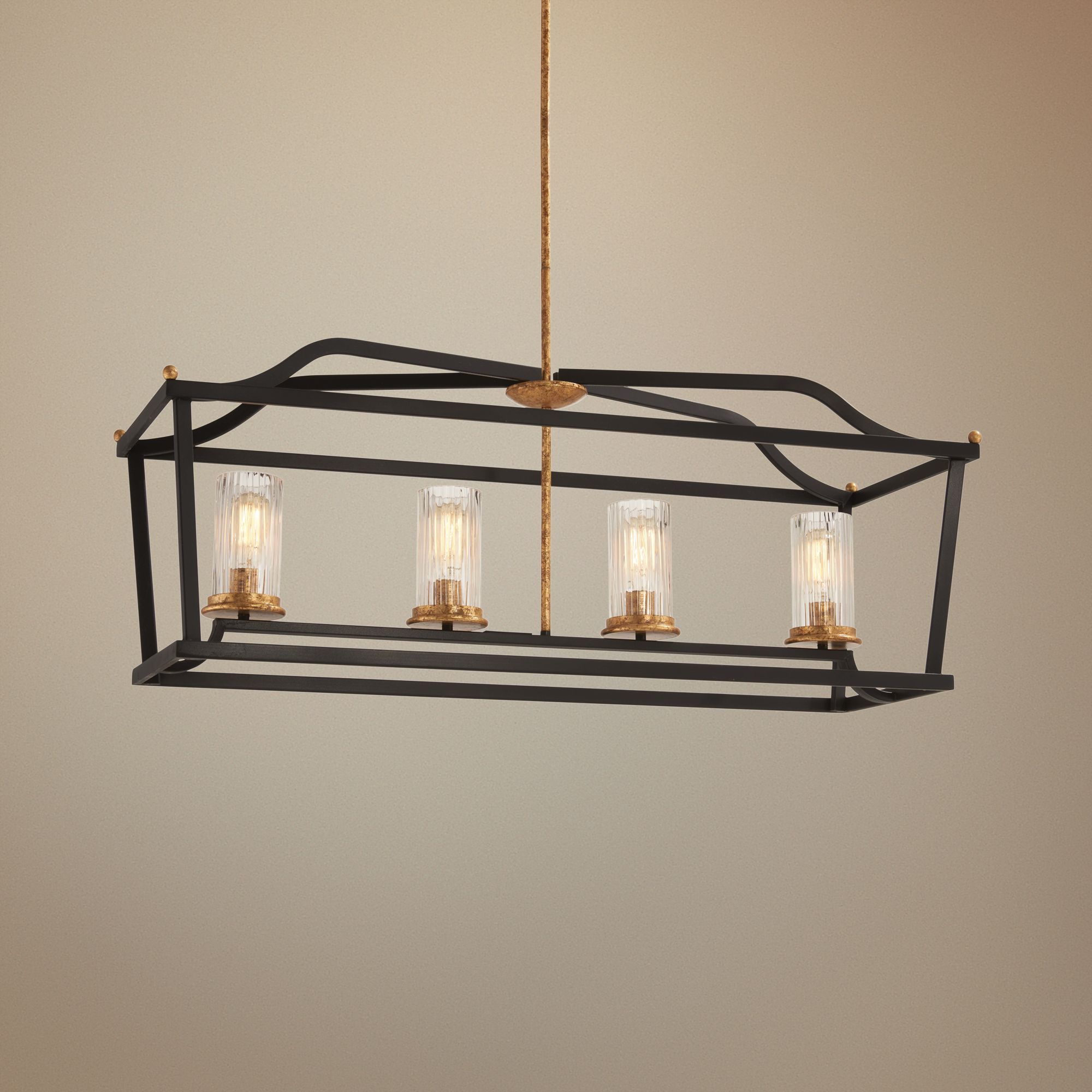 Posh Horizon 40 1/4" Wide Black Kitchen Island Light Pendant
