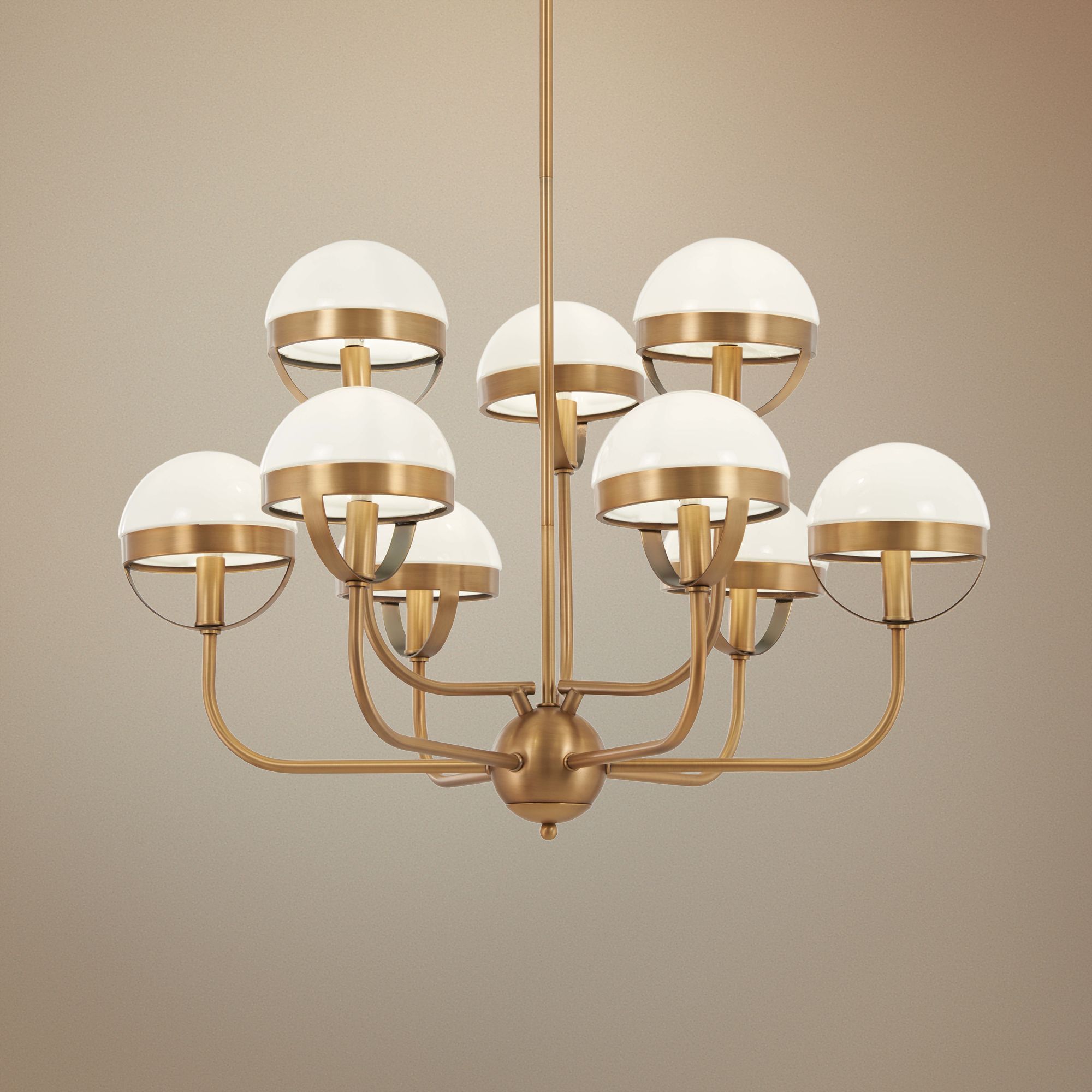 Tannehill 30" Wide Aged Brass 9-Light Chandelier