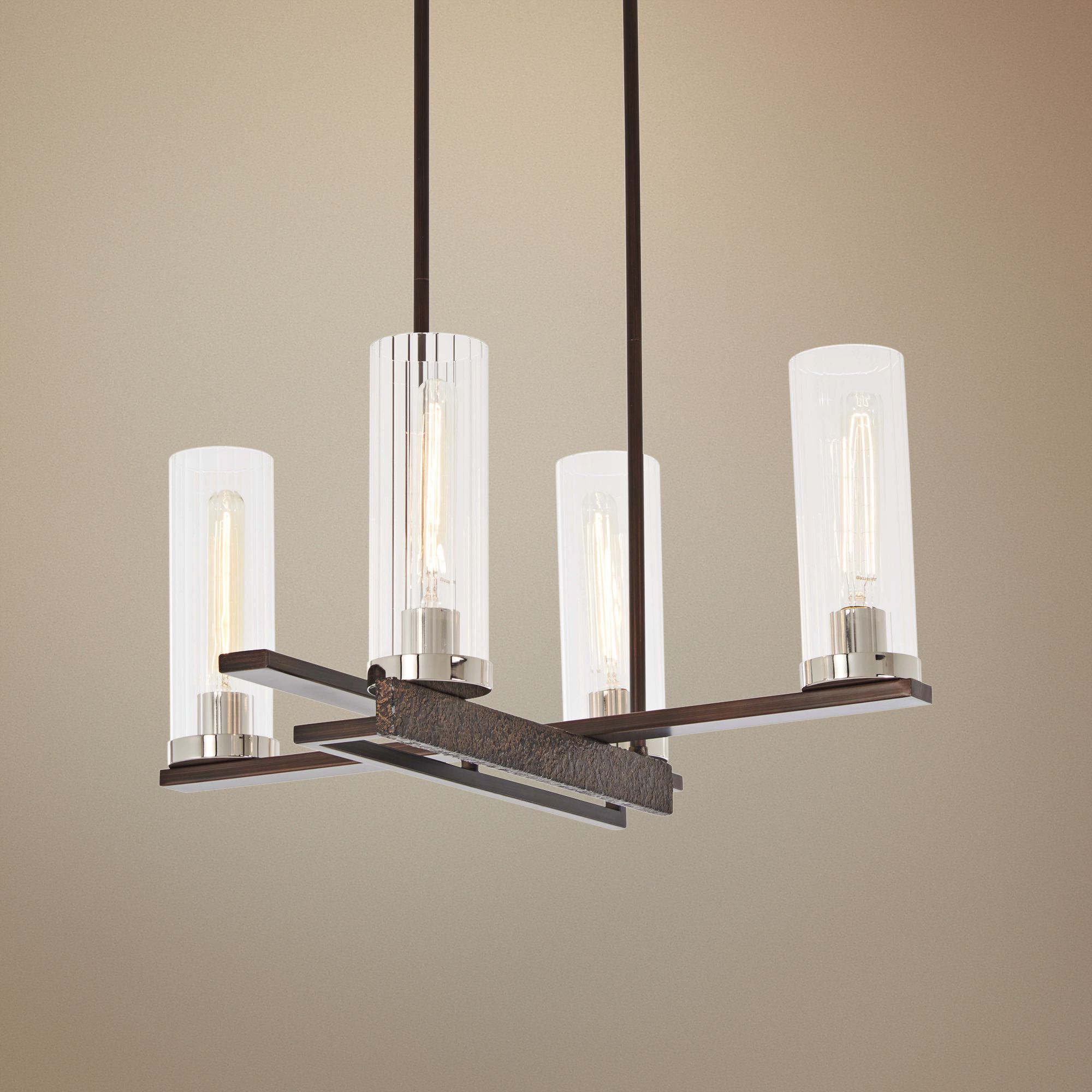 Maddox Roe 24" Wide Iron Ore 4-Light Chandelier