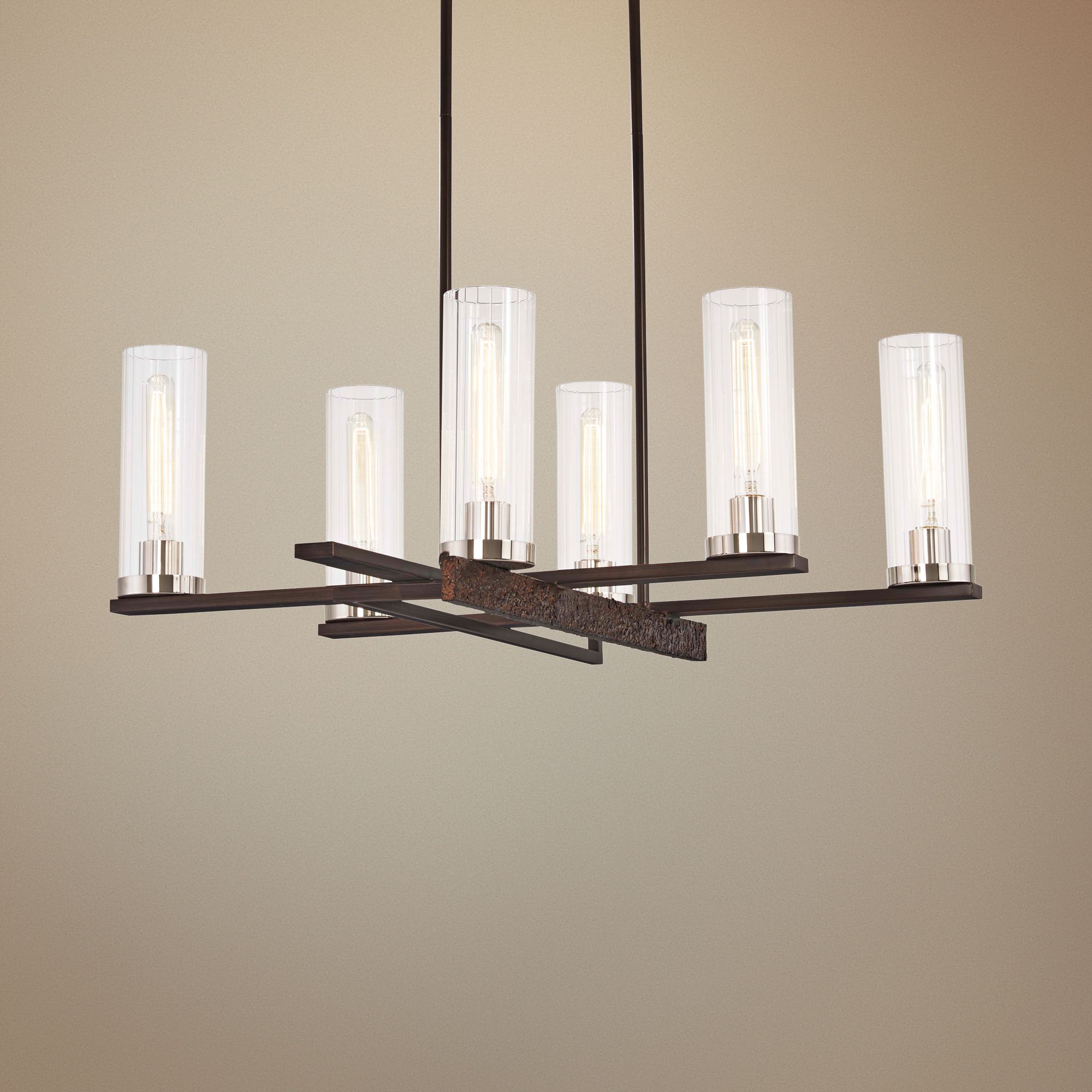 Maddox Roe 30" Wide Iron Ore 6-Light Chandelier