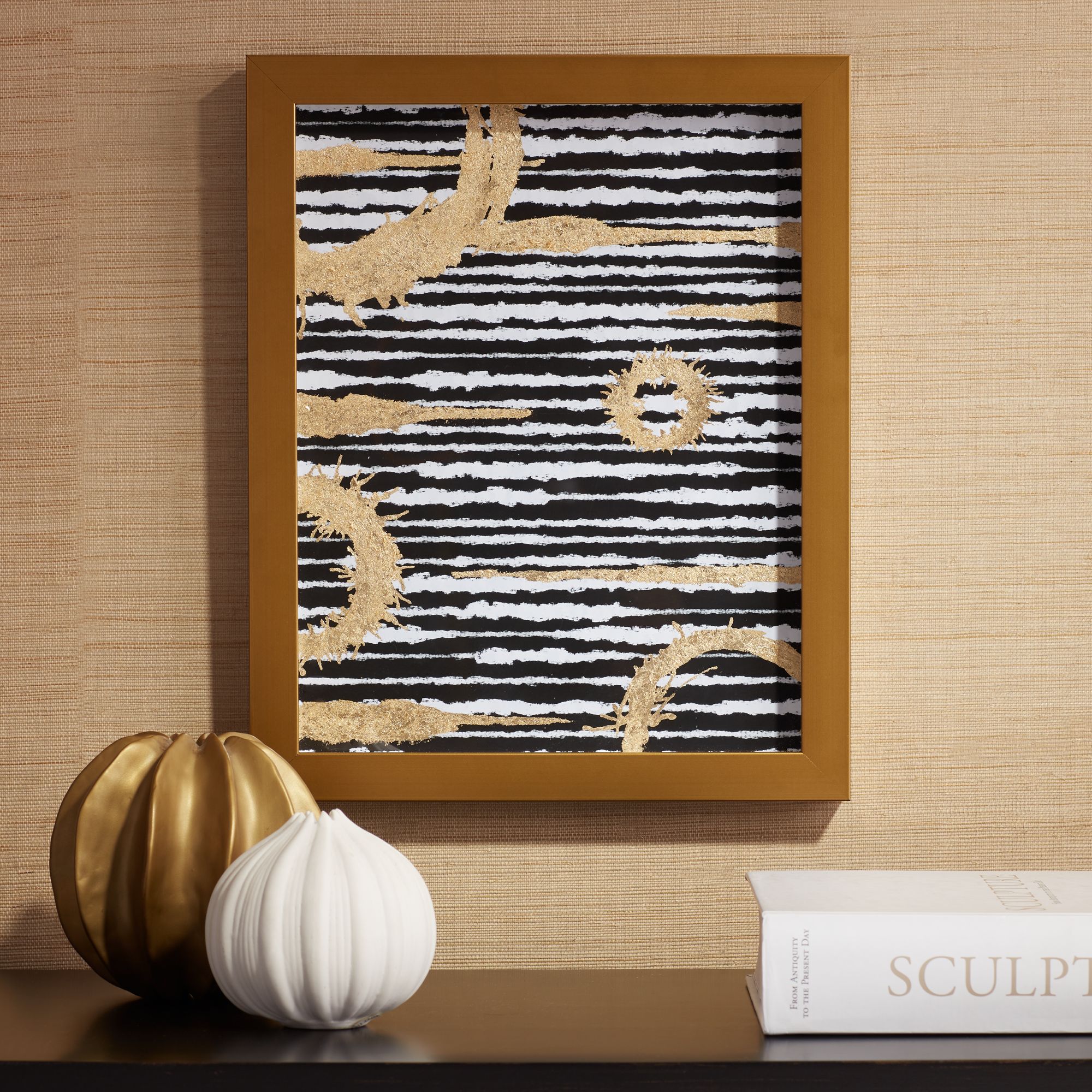 Halos on White 15 1/2" High Framed Giclee Wall Art