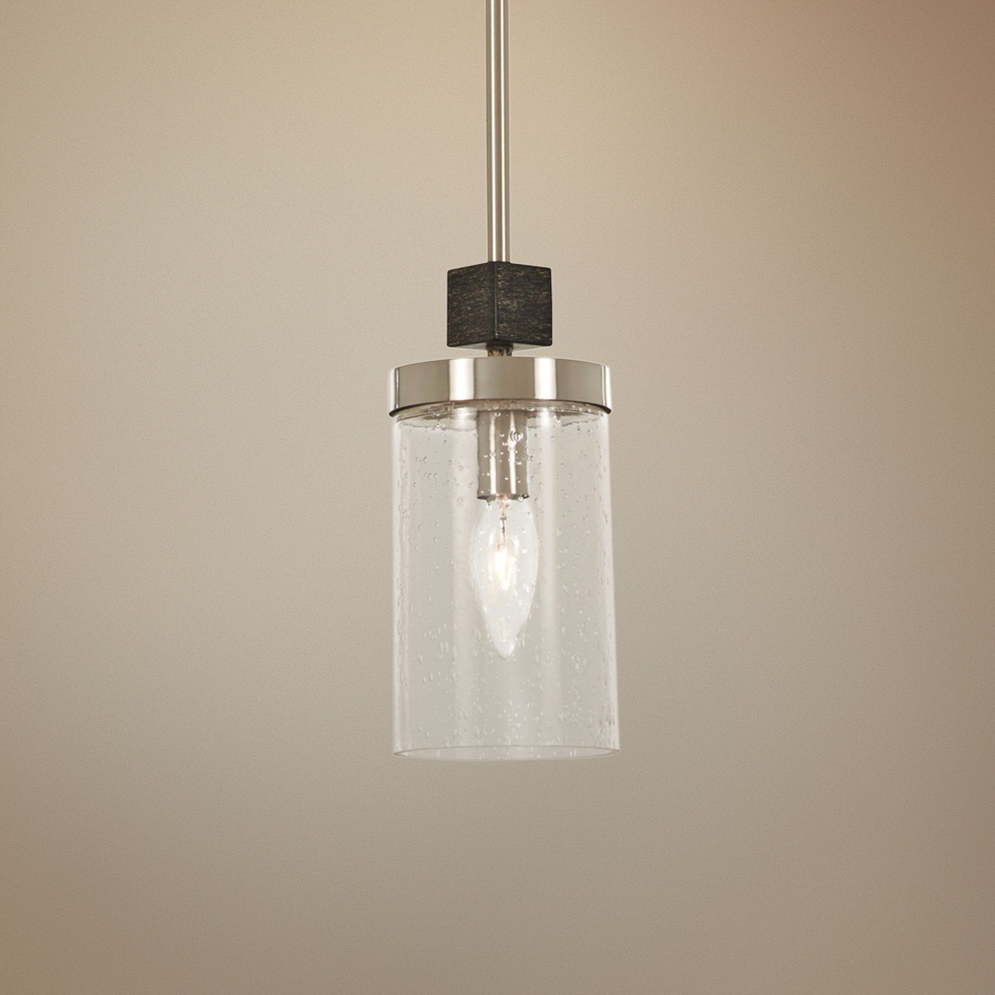 Bridlewood 4"W Stone Gray and Brushed Nickel Mini Pendant