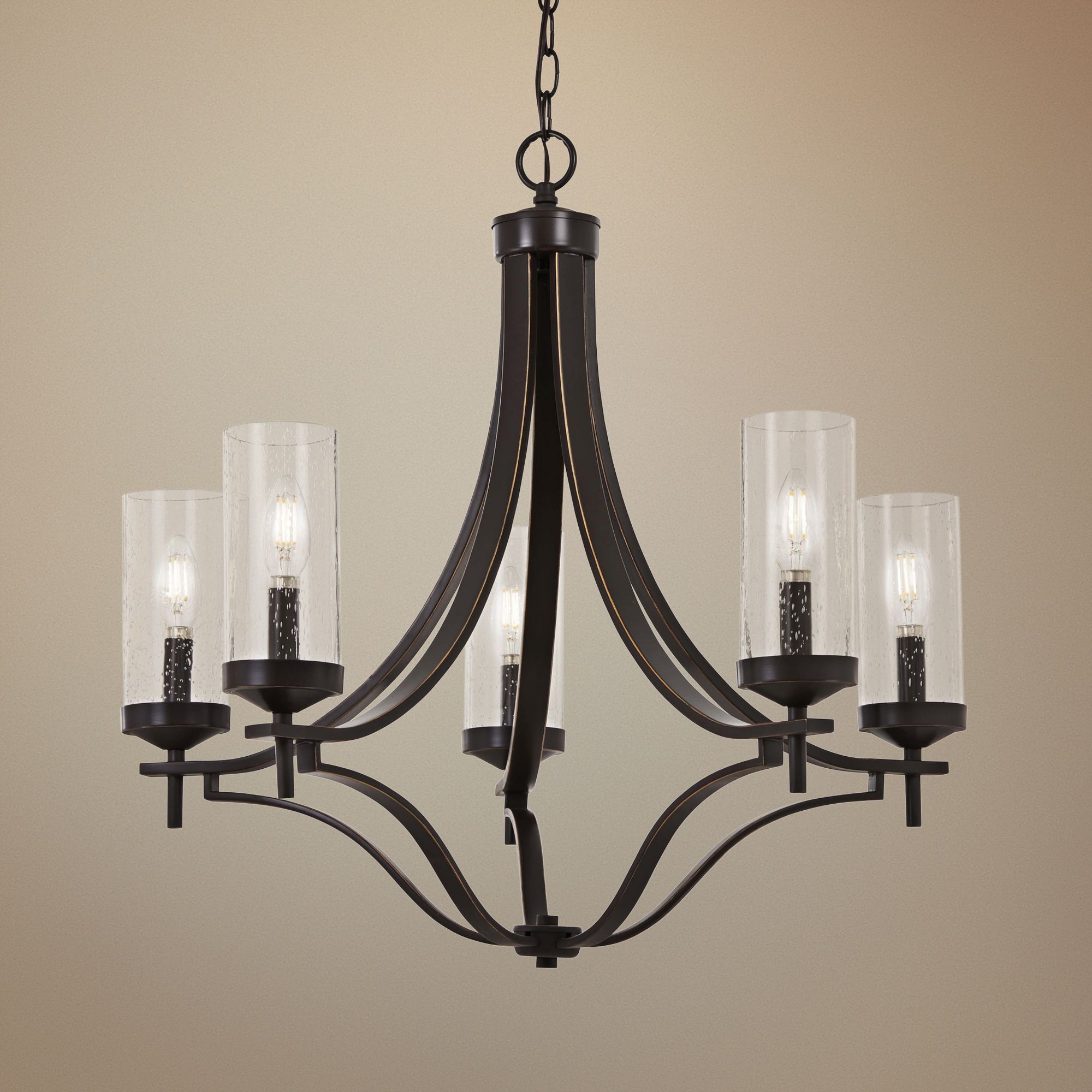 Elyton 26" Wide Downtown Bronze 5-Light Chandelier