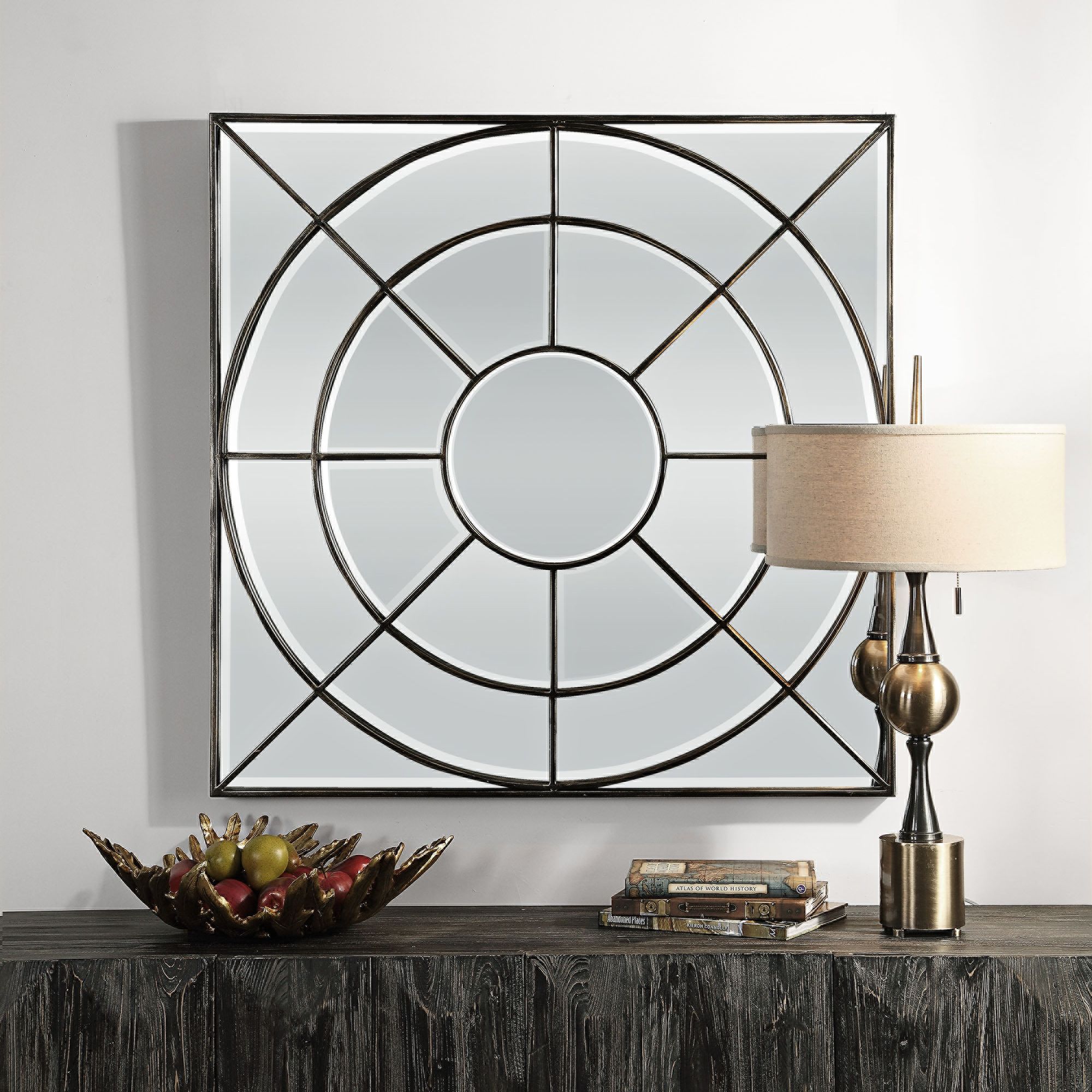Uttermost Oberon Bronze 42" Square Oversized Wall Mirror 58K03