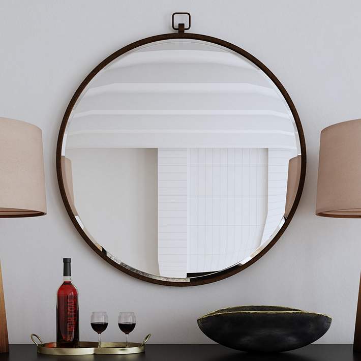 round gold wall mirror