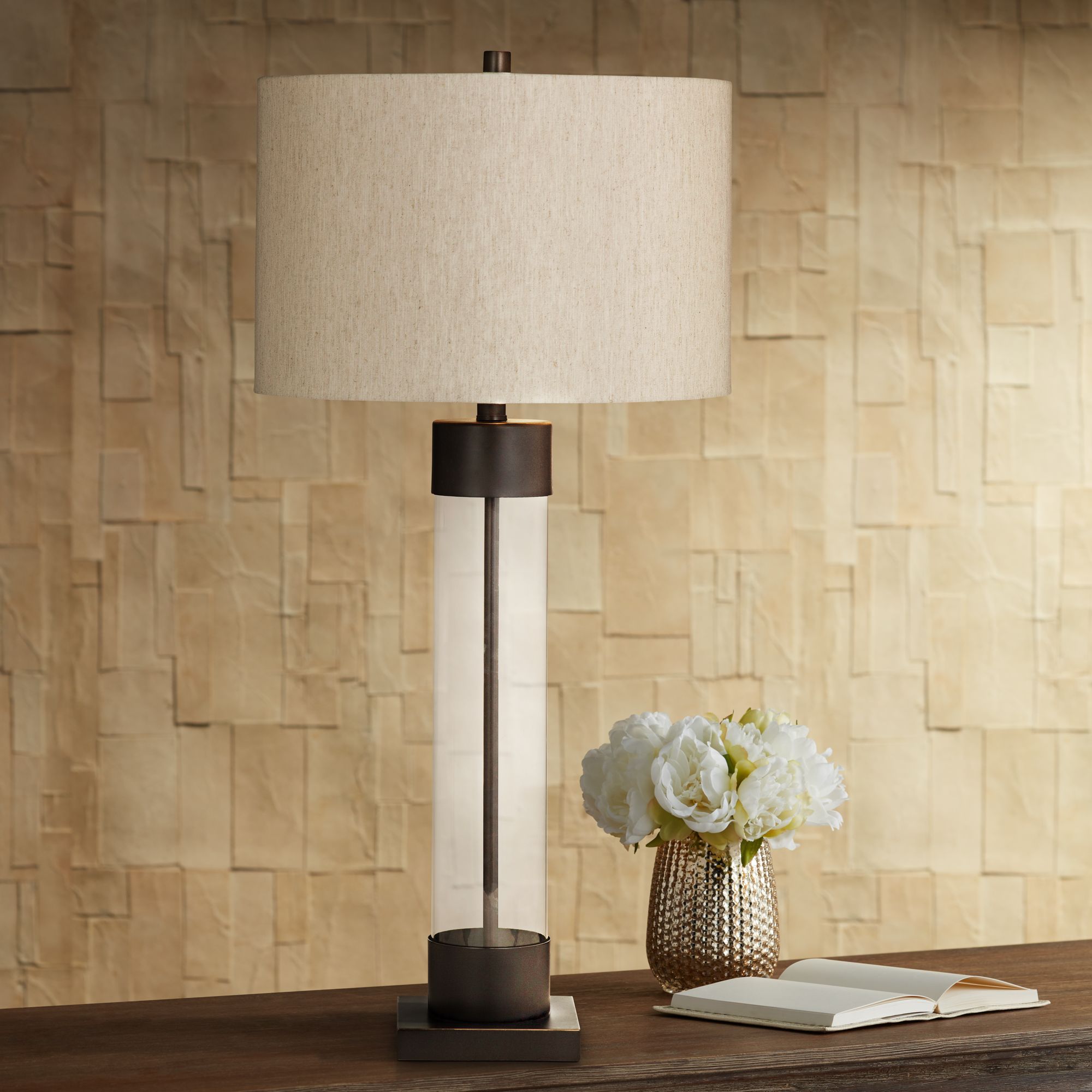 bronze and glass table lamps