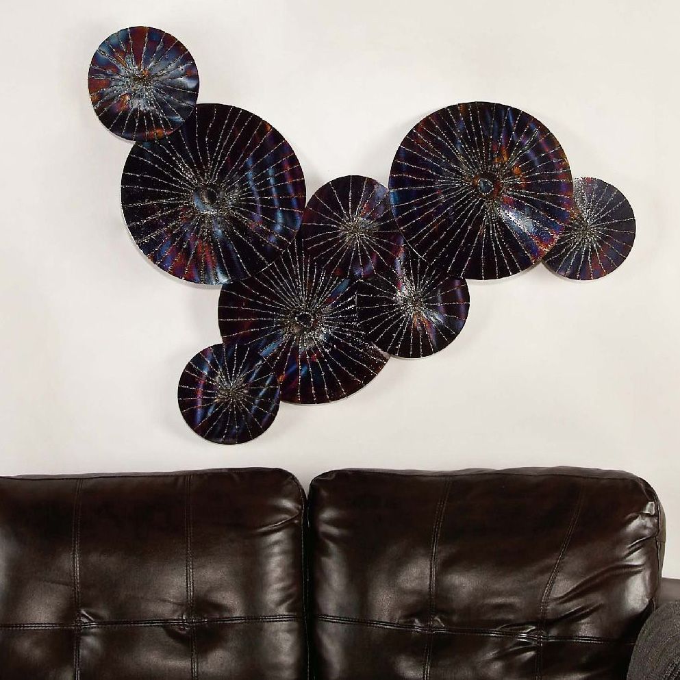 Lily Pad Rusted Black 43" Wide Metal Wall Art