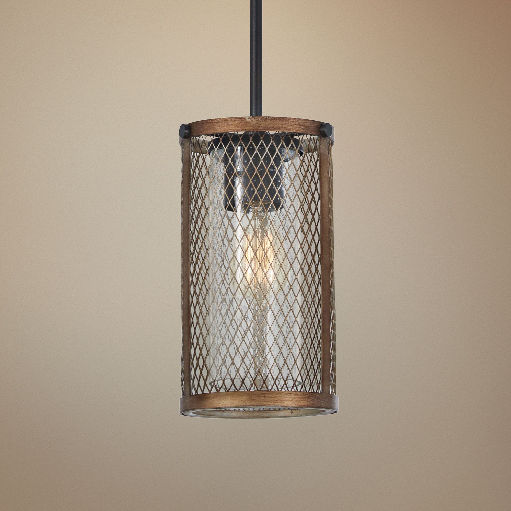 Marsden Commons 6"W Smoked Iron and Aged Gold Mini Pendant