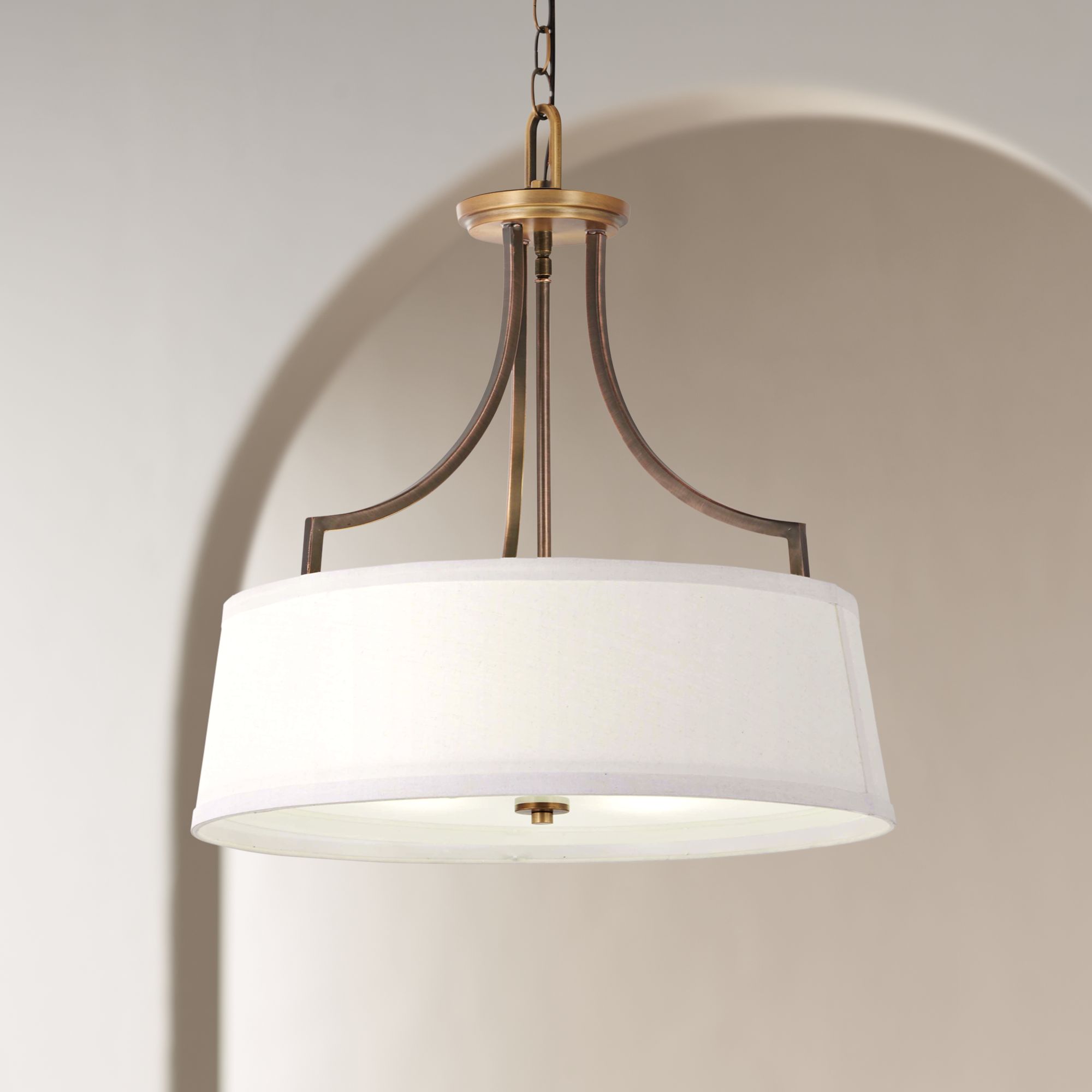 Safra 20" Wide Bronze and Brushed Brass Pendant Light