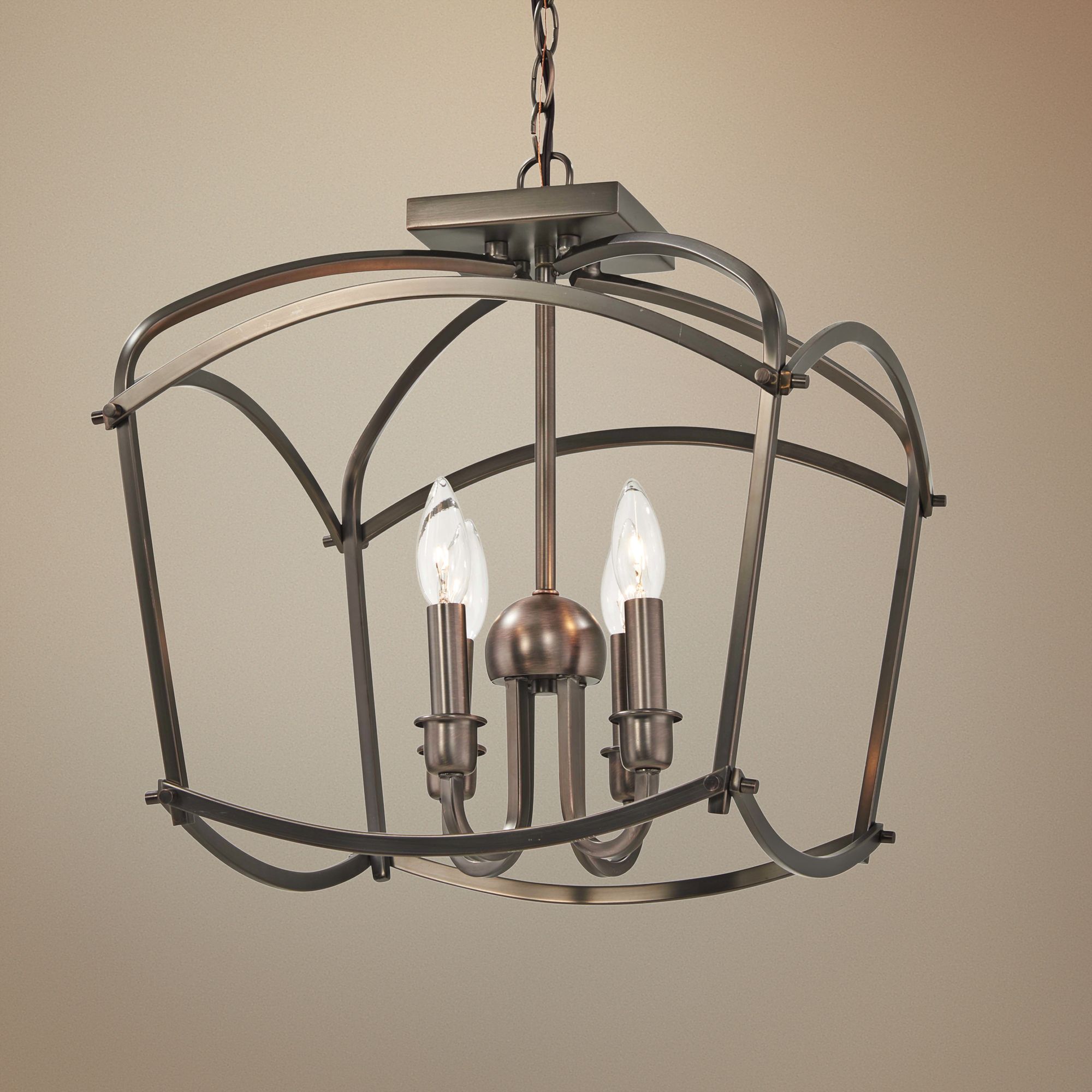 Jupiter's Canopy 16"W Harvard Court Bronze 4-Light Pendant