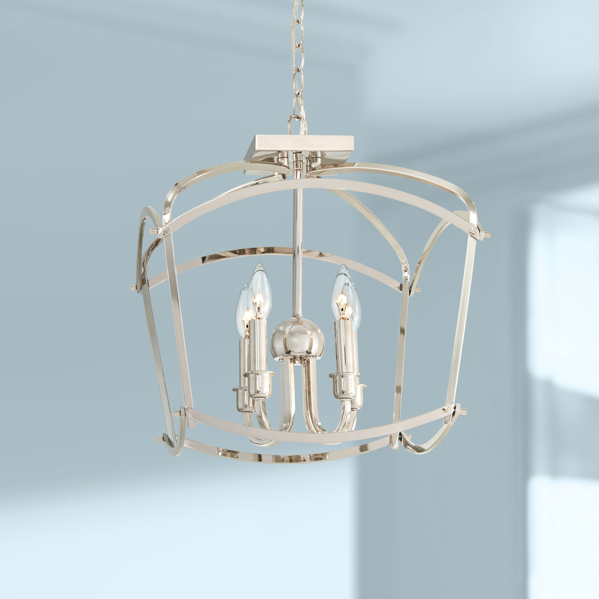 Jupiter's Canopy 16" Wide Polished Nickel 4-Light Pendant