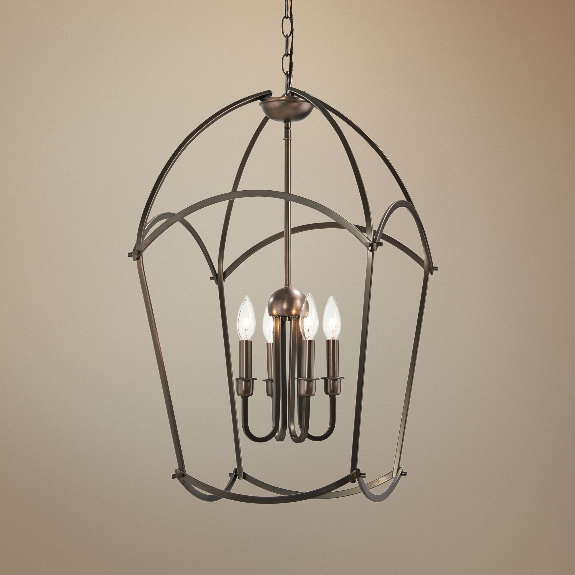Jupiter's Canopy 17"W Harvard Court Bronze 4-Light Pendant