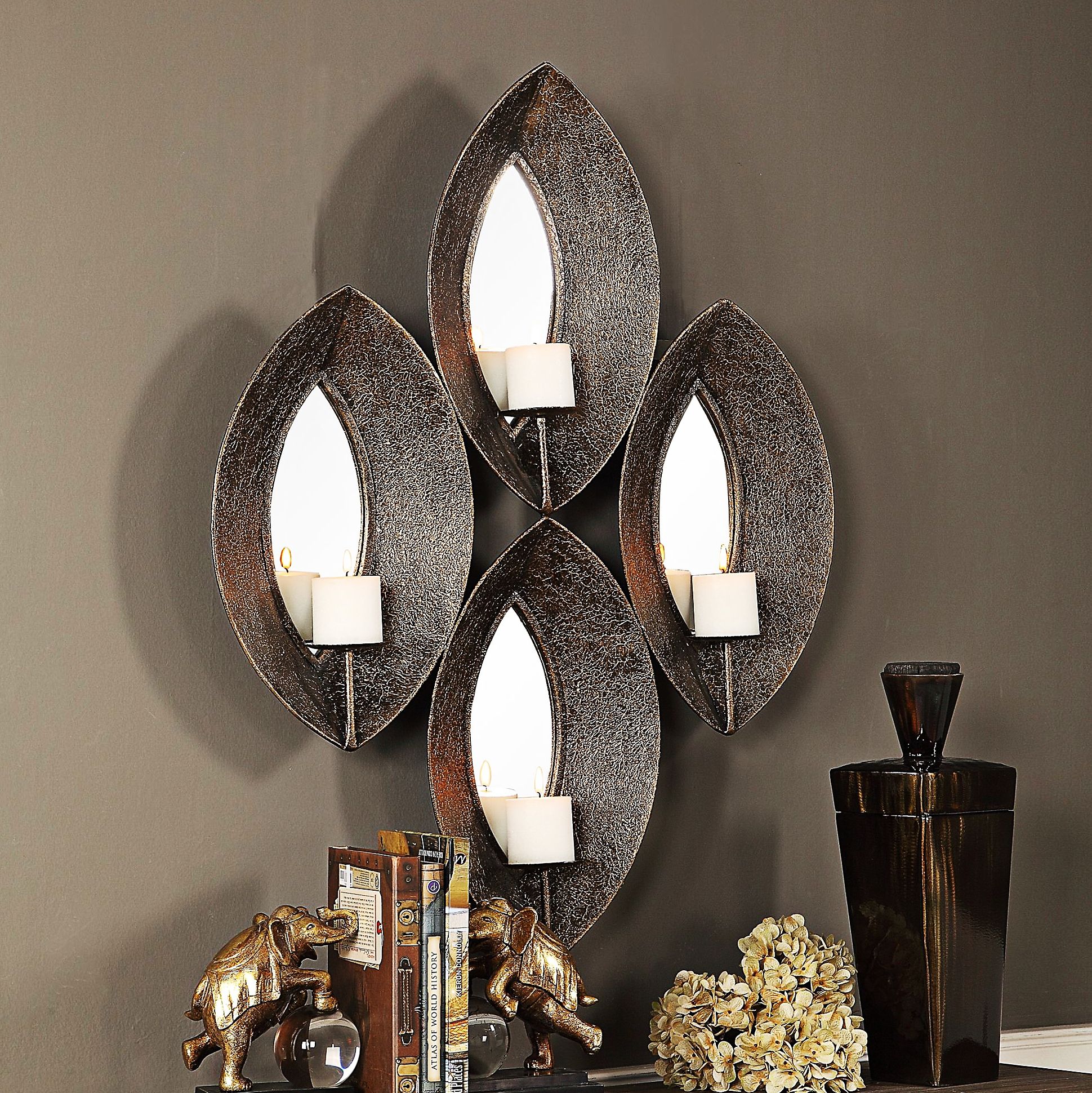 Uttermost Nina Textured Antique Bronze Candle Wall Sconce