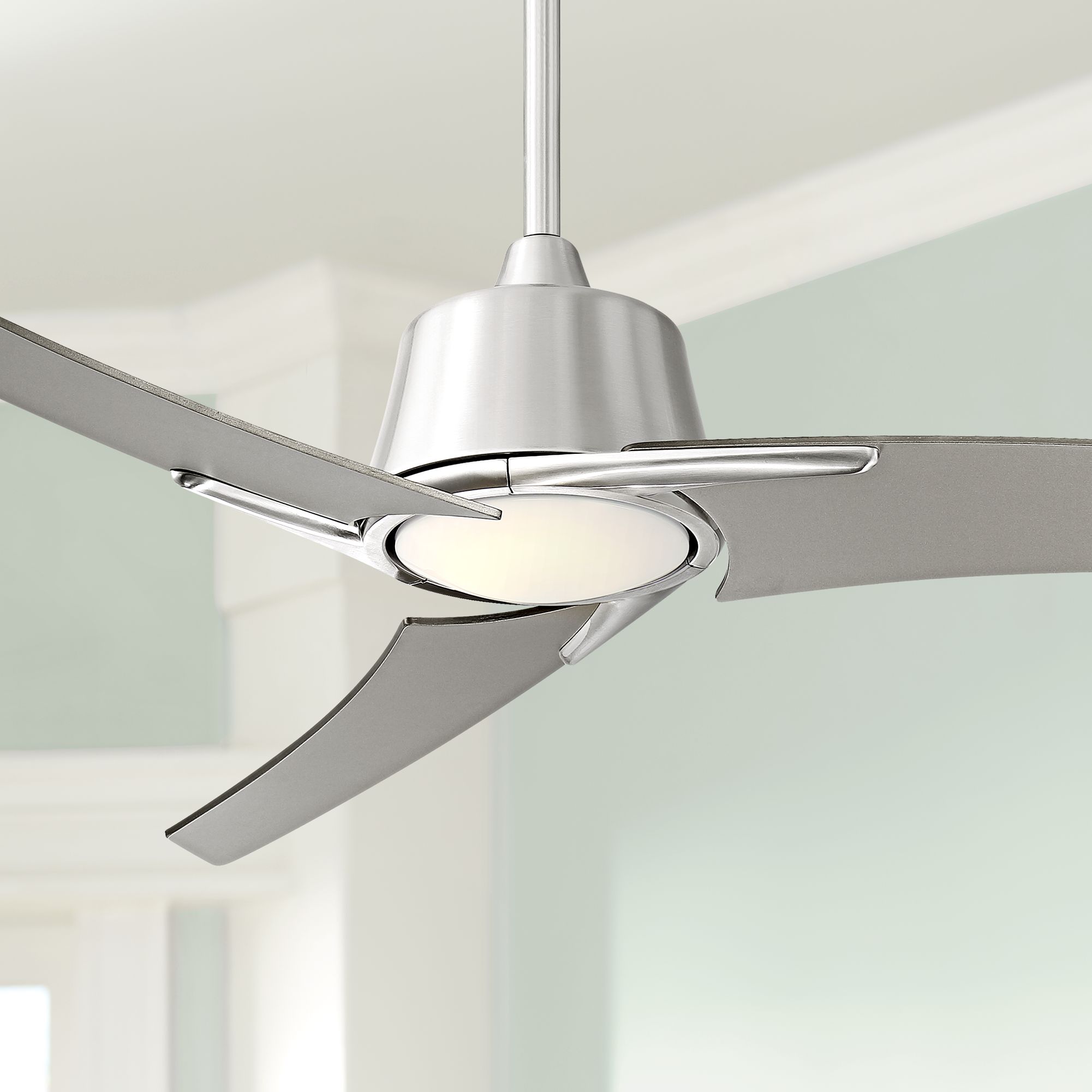48 Casa Vieja Matrix Brushed Nickel Led Ceiling Fan