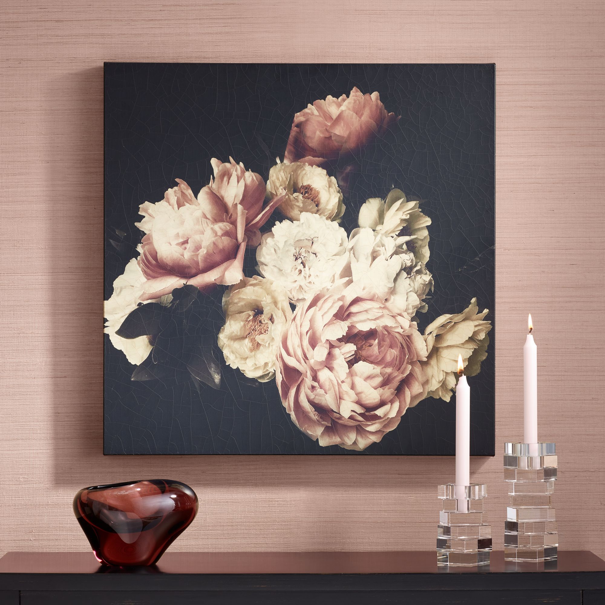 Portrait of Peonies 26" Square Wall Art