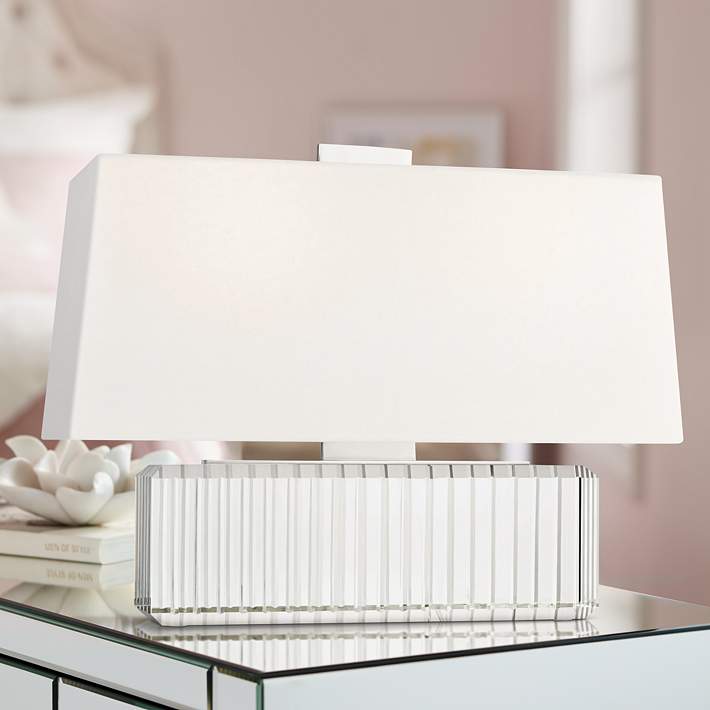 Hudson Valley Hague 14 3 4 High Clear, Low Rectangle Table Lamp
