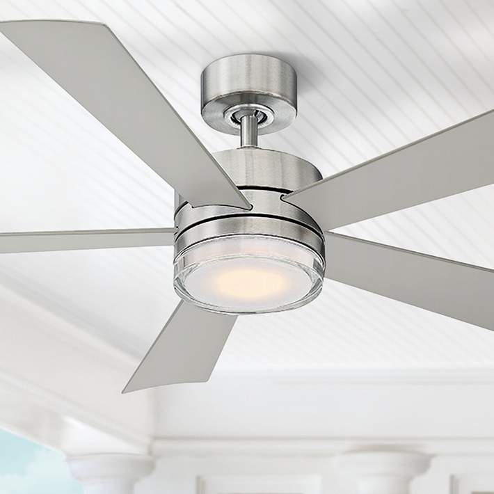52 Modern Forms Wynd Stainless Steel, Wet Rated Ceiling Fans Without Lights