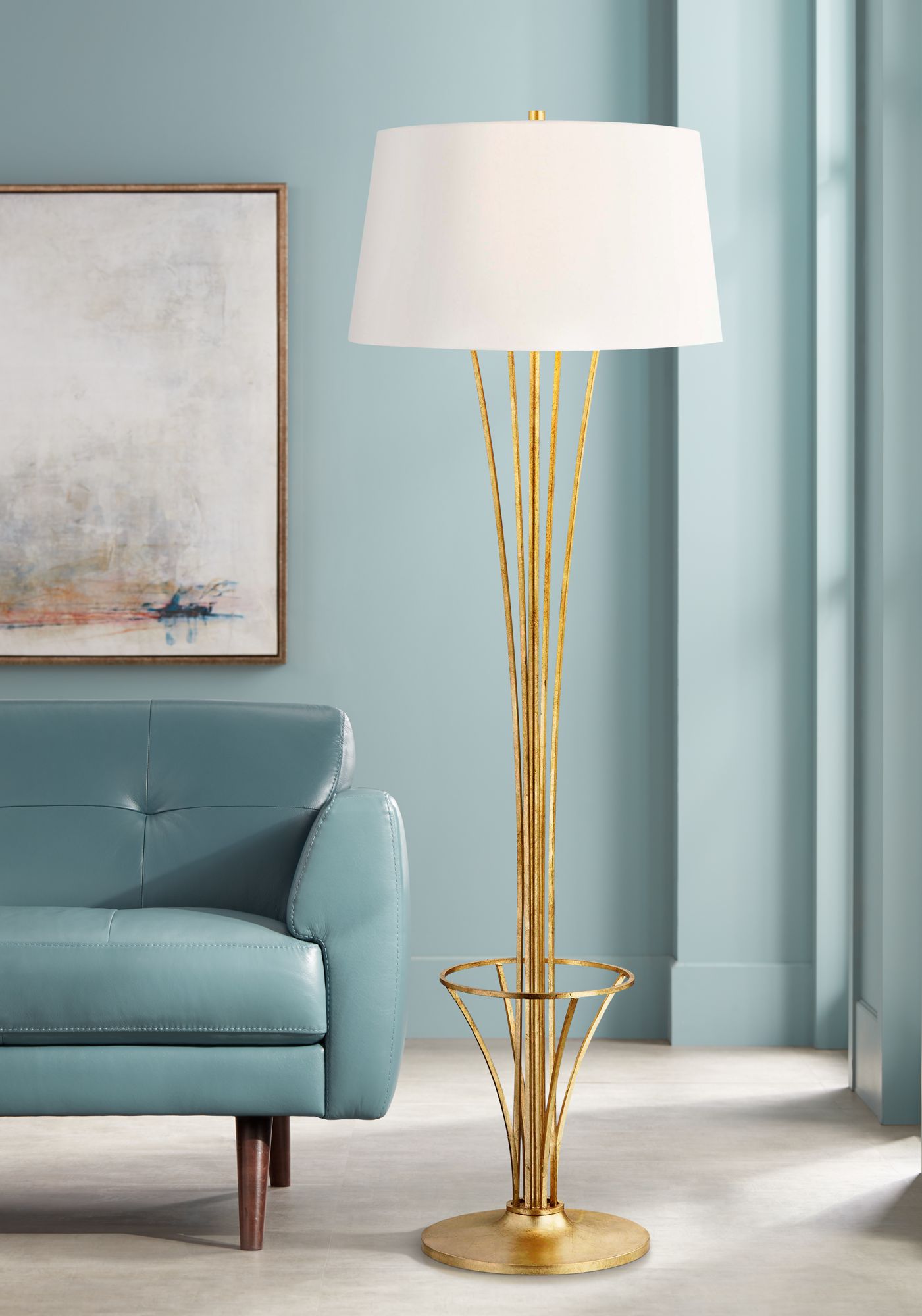 Hudson Valley Hurley Gold Leaf Floor Lamp