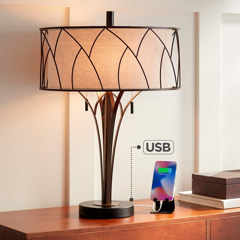 Sydney Modern Table Lamp with USB port