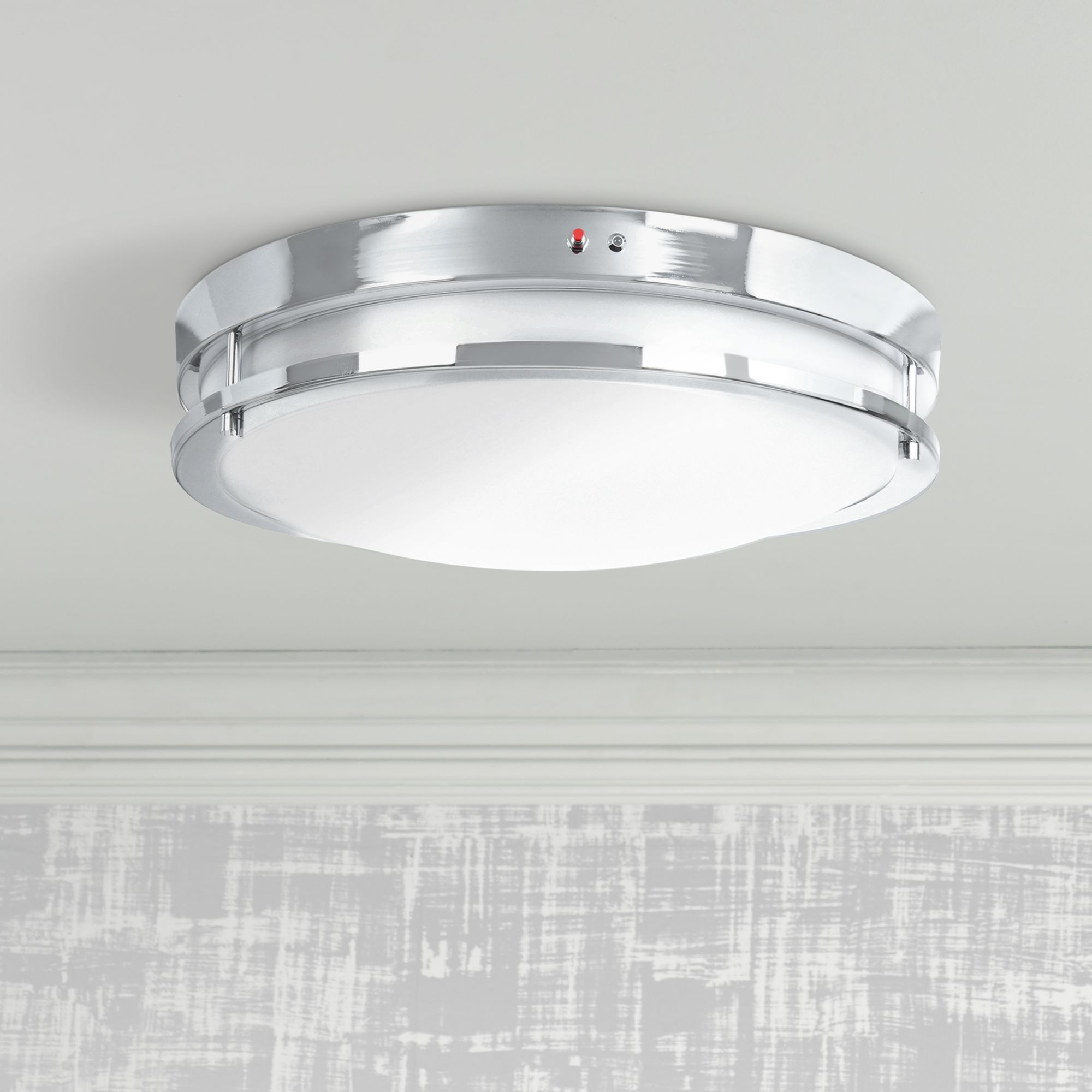 Solero 12" Wide Chrome LED Ceiling Light