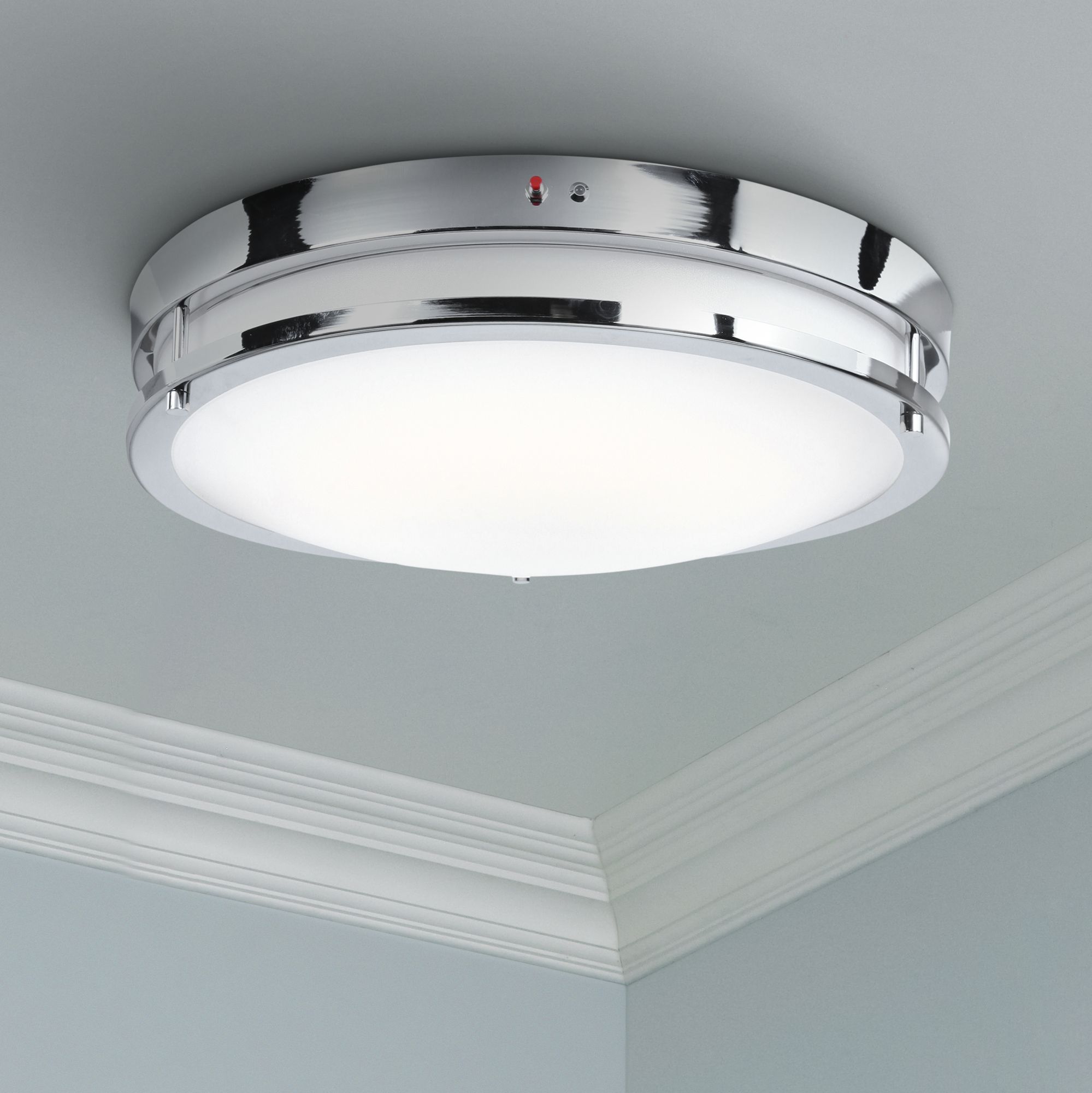 Solero 18" Wide Chrome LED Ceiling Light