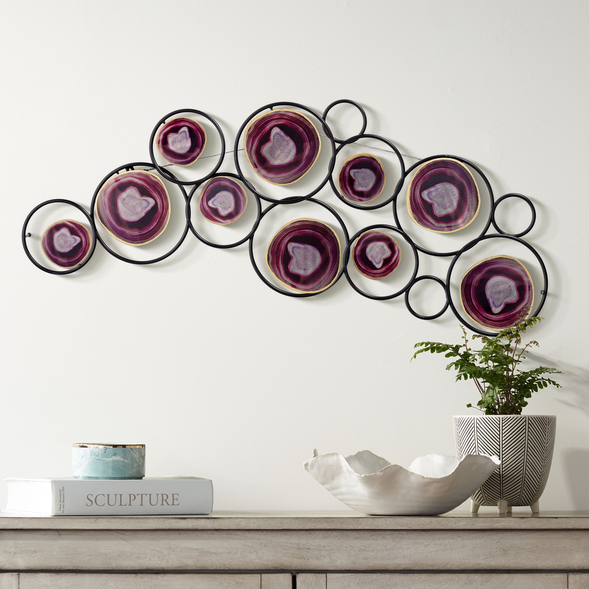 Purple Agate 42" Wide Metal Wall Art