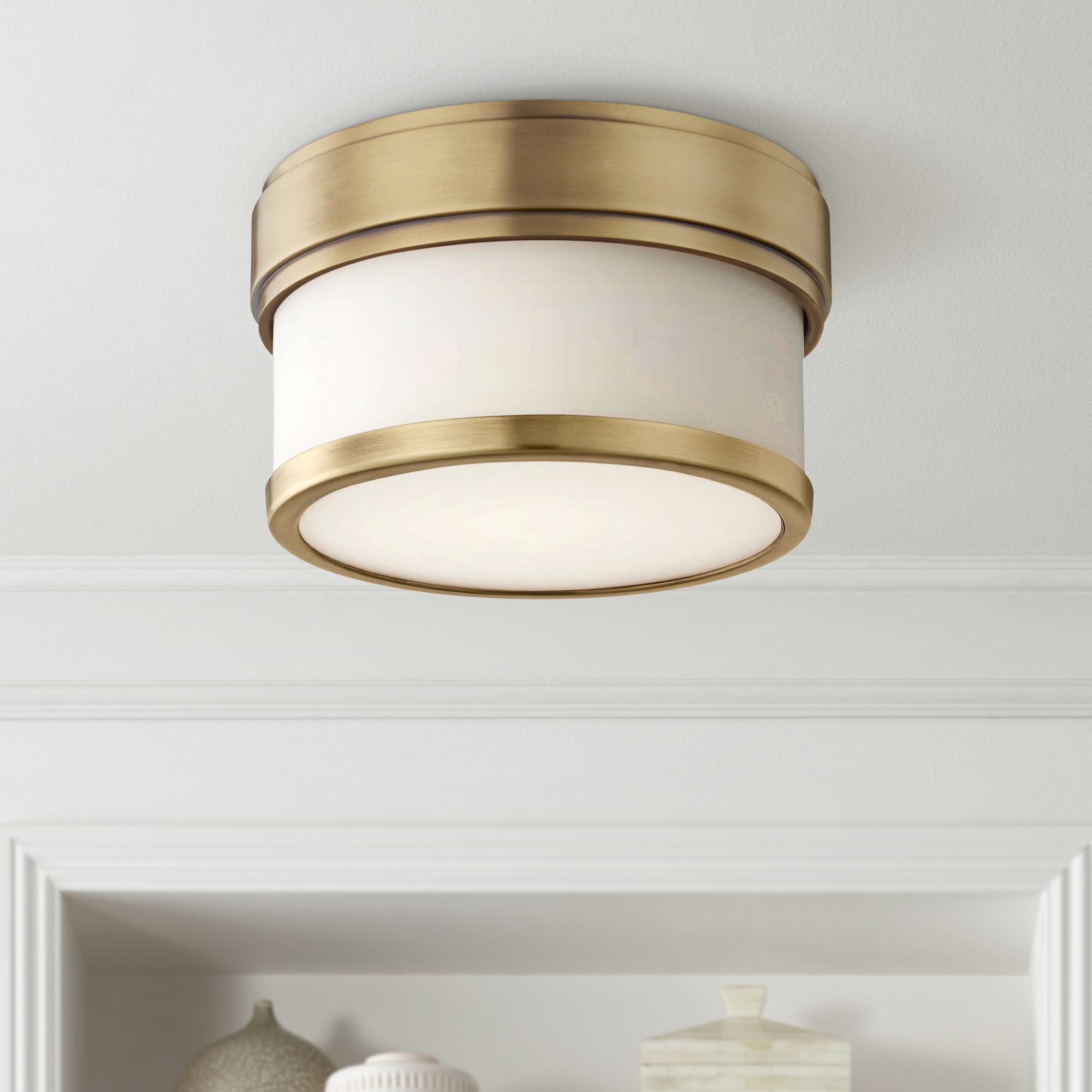 Hudson Valley Gemma 5" Wide Aged Brass LED Ceiling Light
