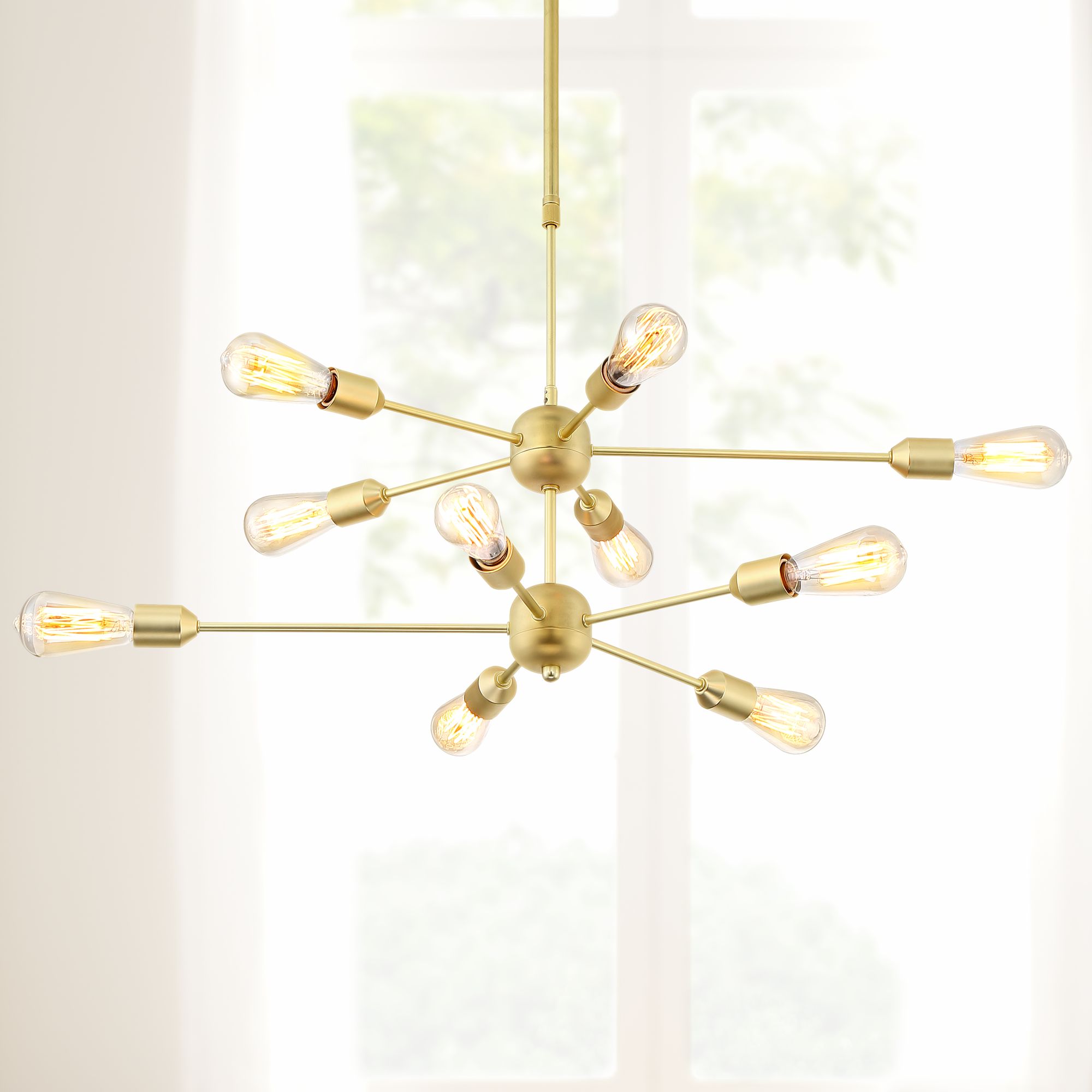 Possini Euro Ally 38" Wide Brass 10-Light LED Chandelier