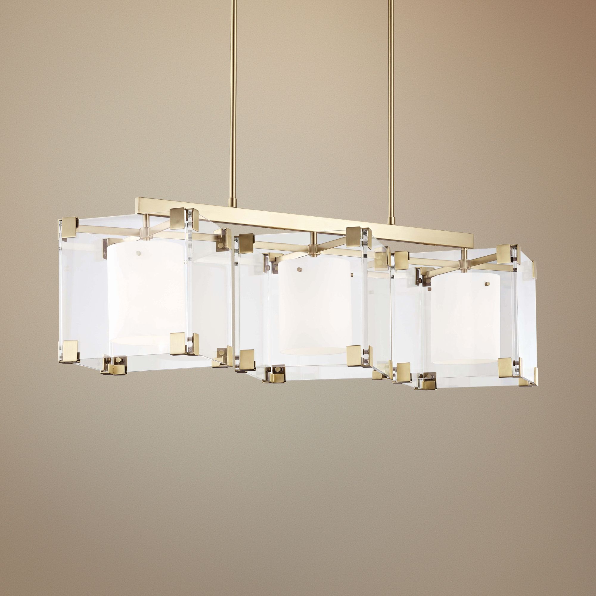 Achilles 53 3/4" Wide Brass Kitchen Island Light Pendant