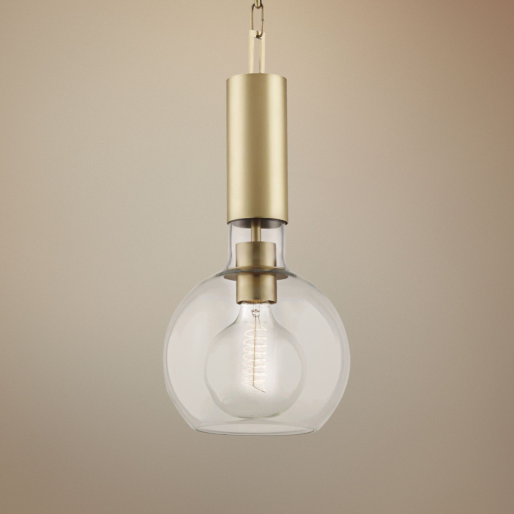 Hudson Valley Raleigh 9" Wide Aged Brass Mini Pendant