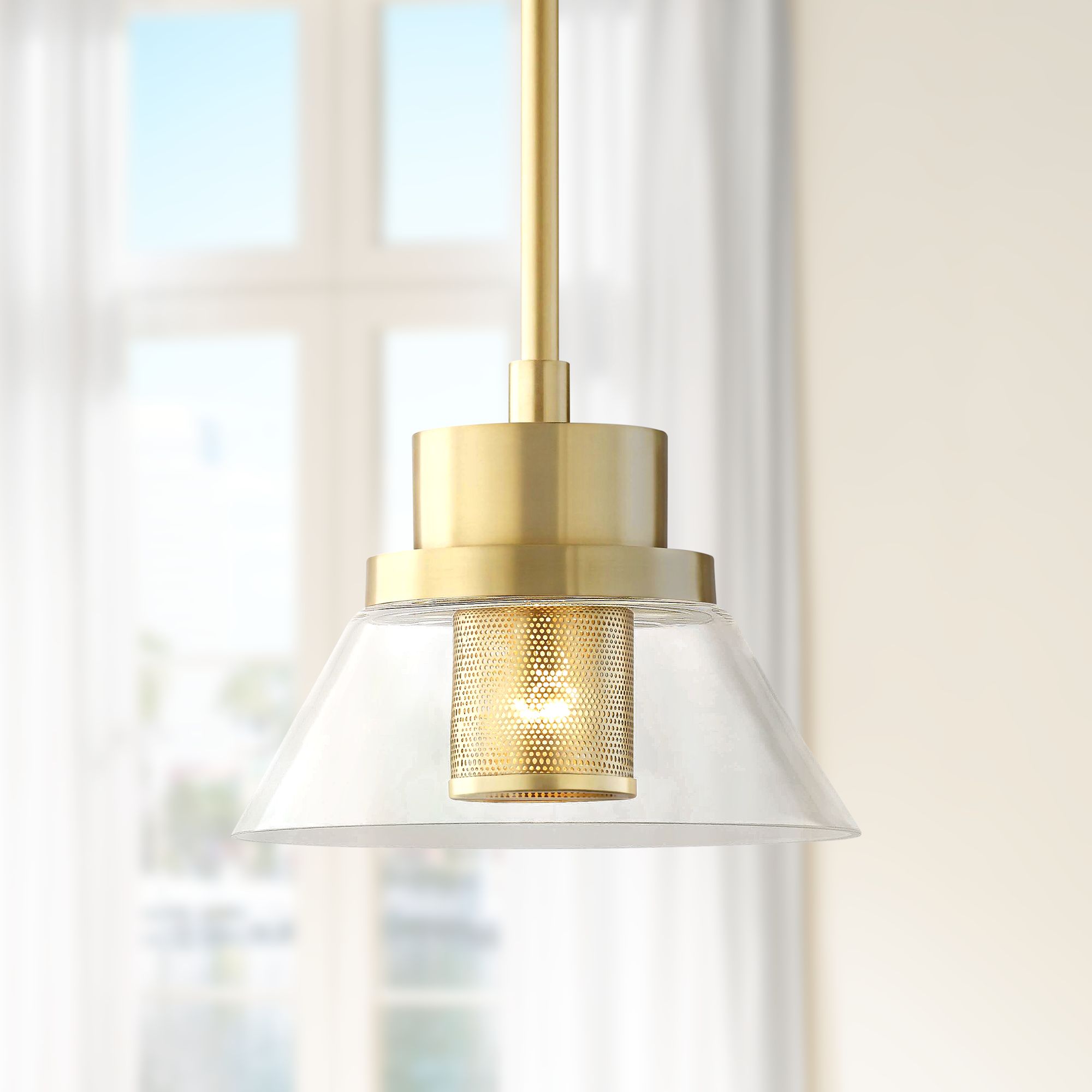 Hudson Valley Paoli 12" Wide Aged Brass Mini Pendant