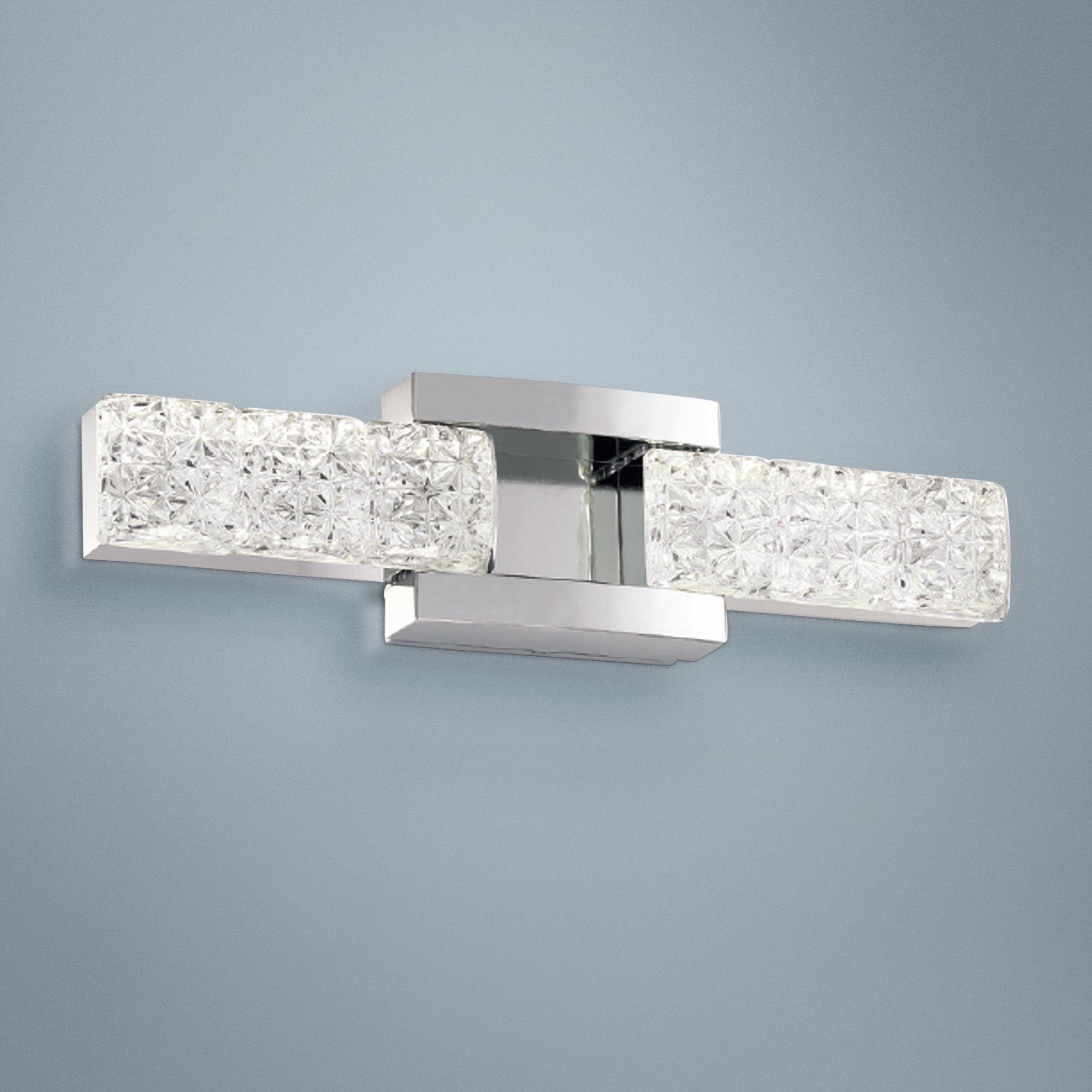Sofia 19" Wide Polished Nickel 2-Light LED Bath Light