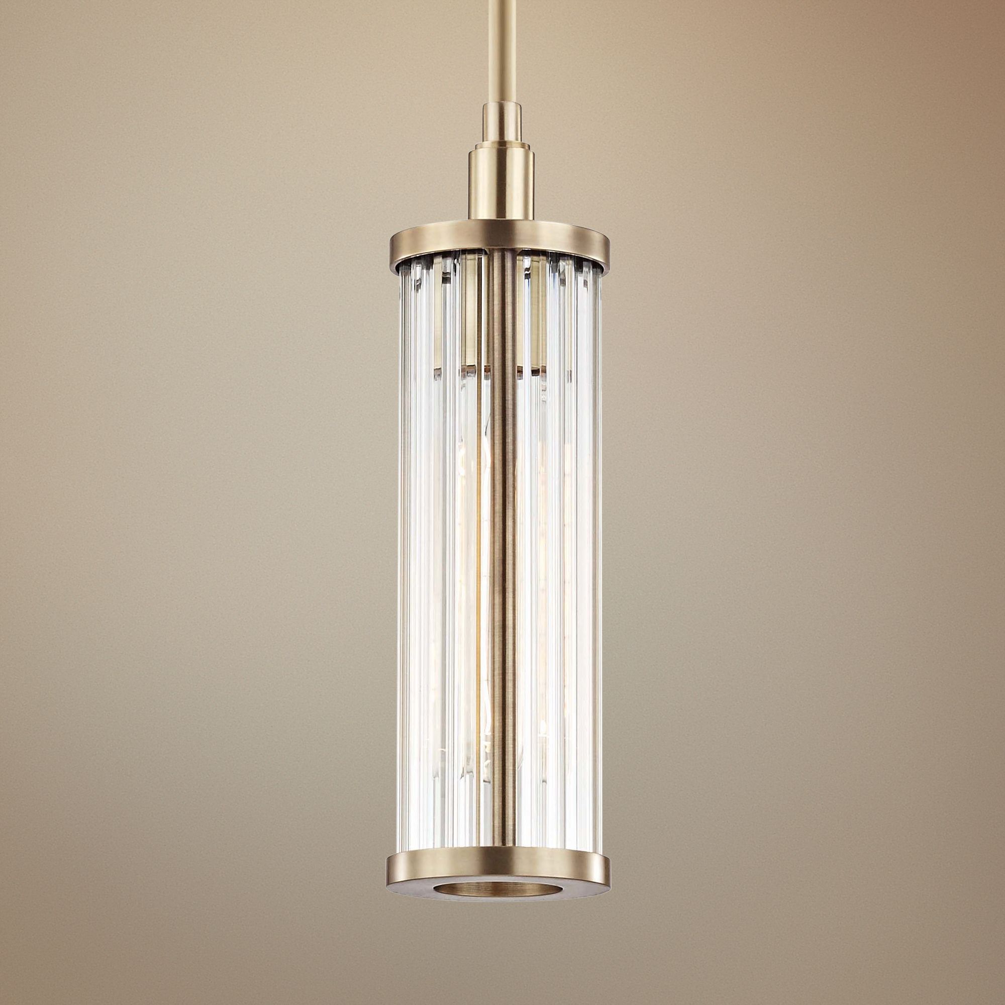 Hudson Valley Marley 4" Wide Aged Brass Mini Pendant