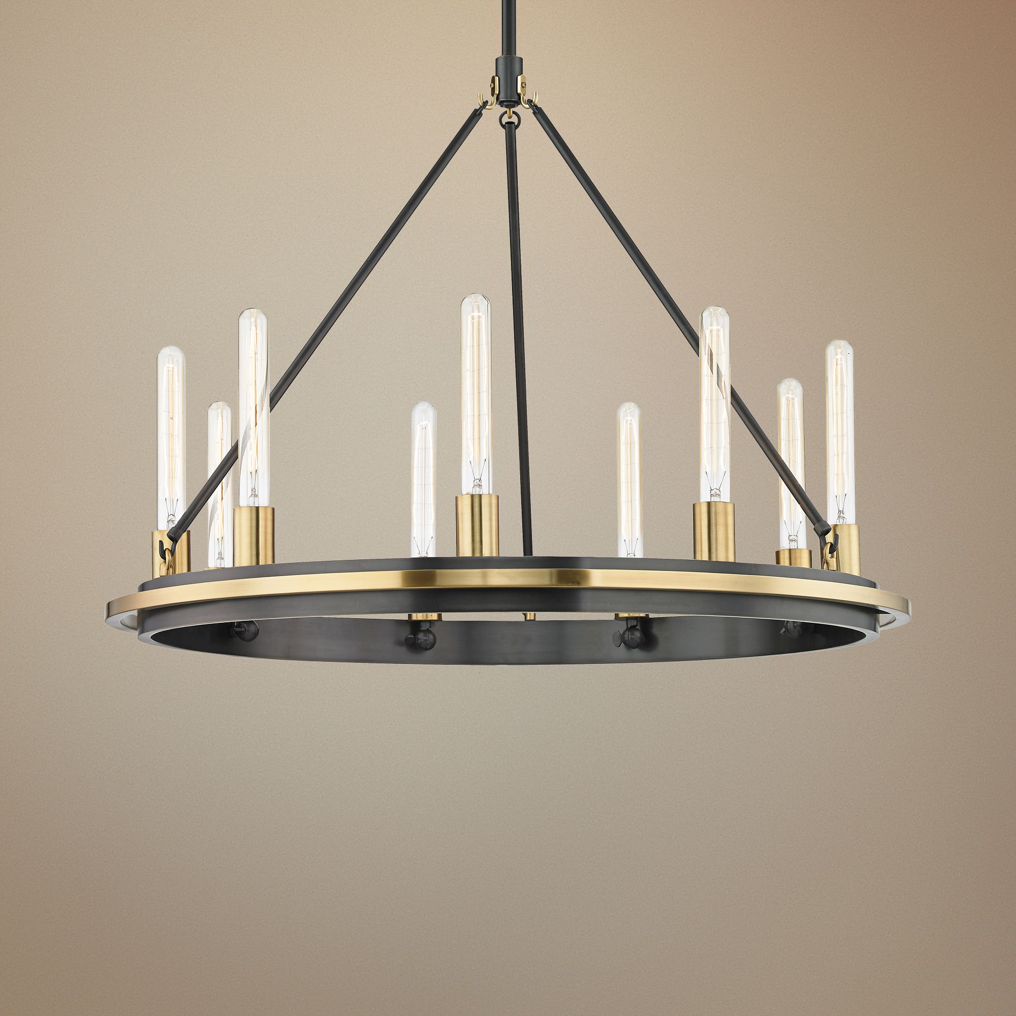 Hudson Valley Chambers 32"W Old Bronze 9-Light Chandelier