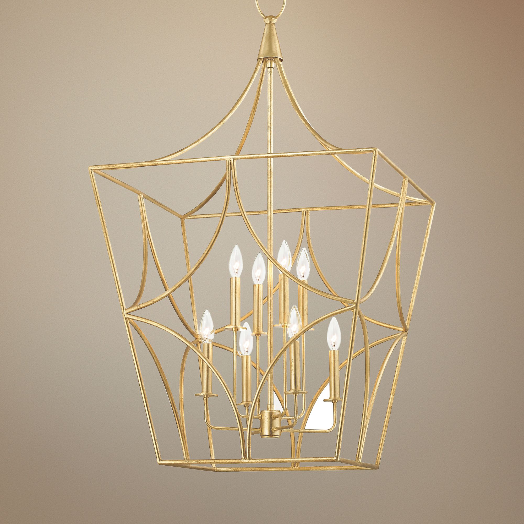 Hudson Valley Green Point 24" Wide Gold Leaf 8-Light Pendant