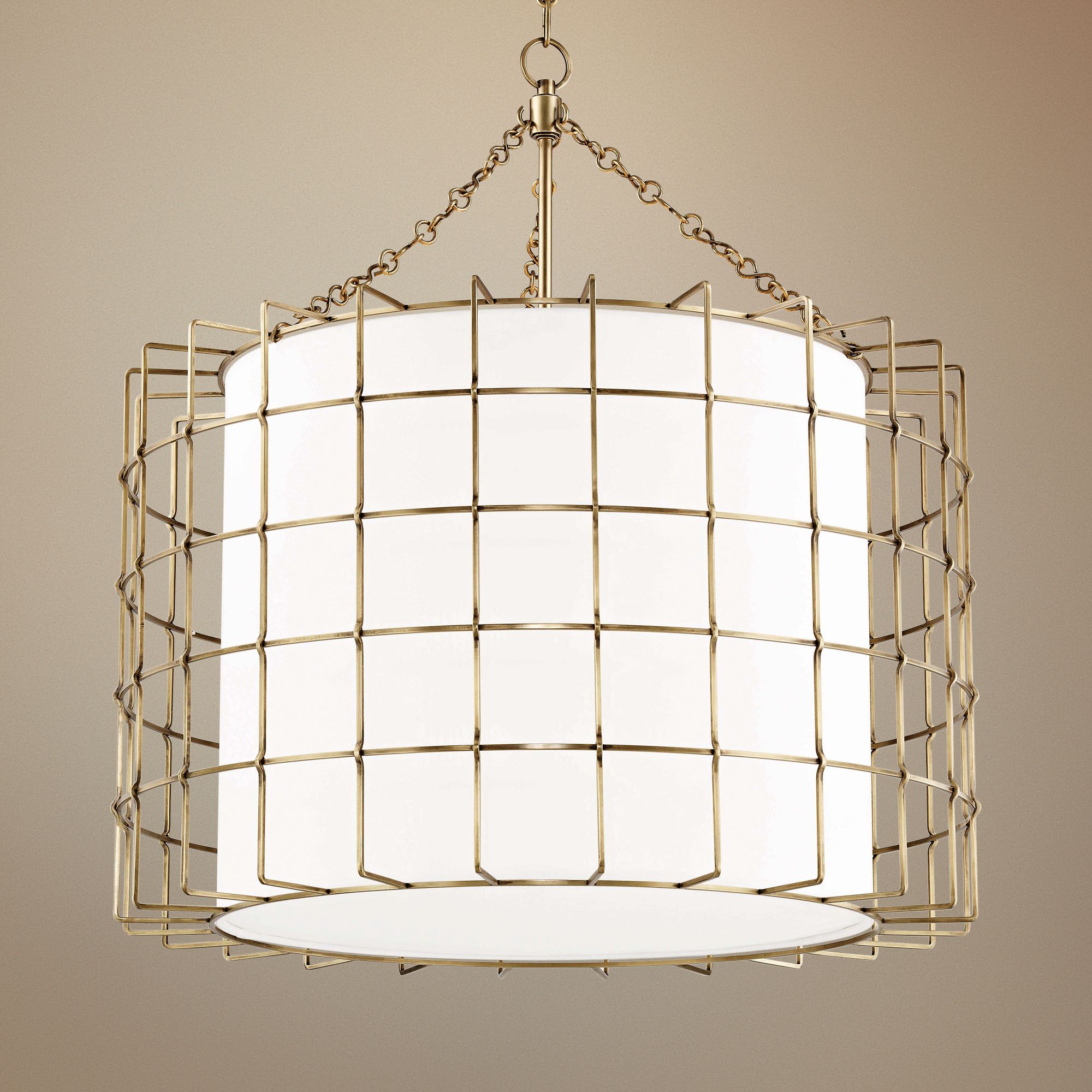 Hudson Valley Sovereign 31" Wide Aged Brass Pendant Light