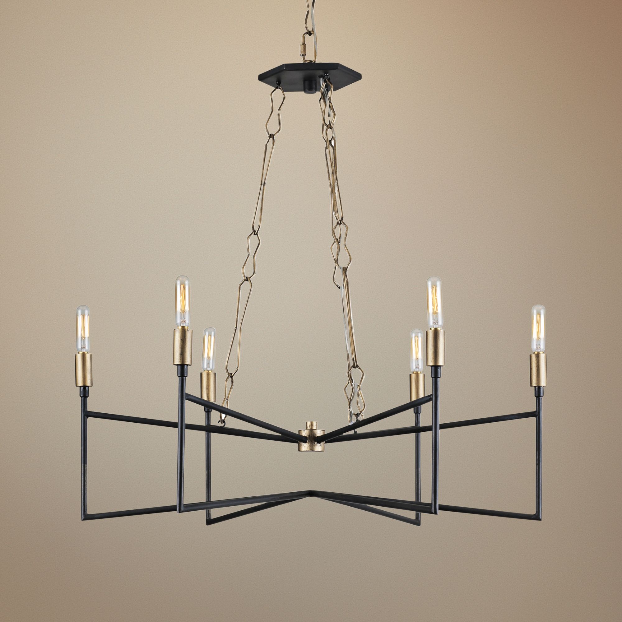 Varaluz Bodie 26"W Havana Gold and Carbon 6-Light Chandelier