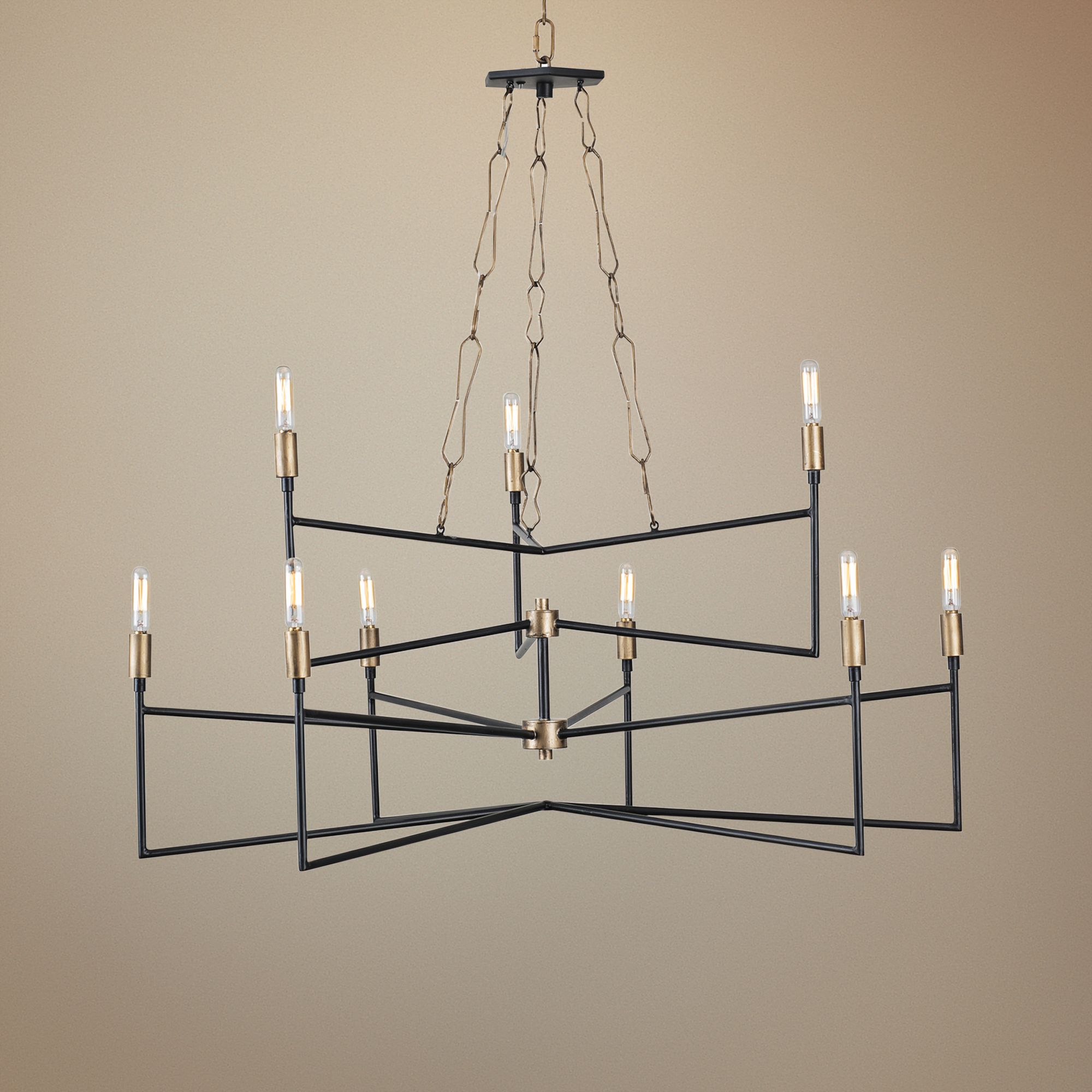 Varaluz Bodie 36"W Havana Gold and Carbon 9-Light Chandelier