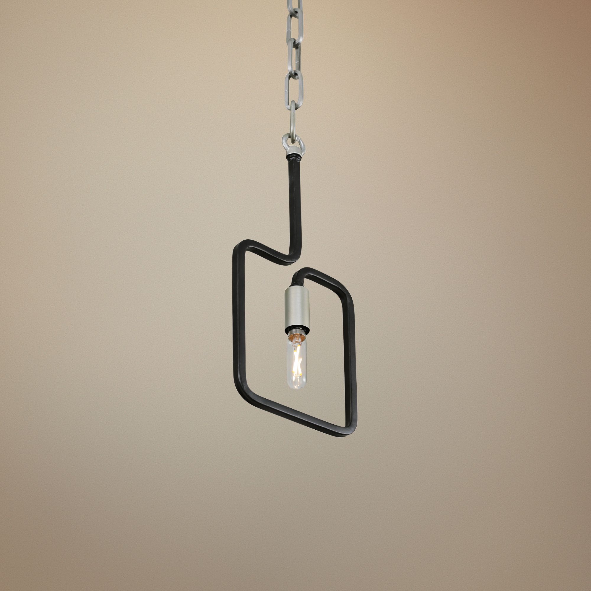Varaluz Rectangulo 5 1/2"W Silverado and Black Mini Pendant